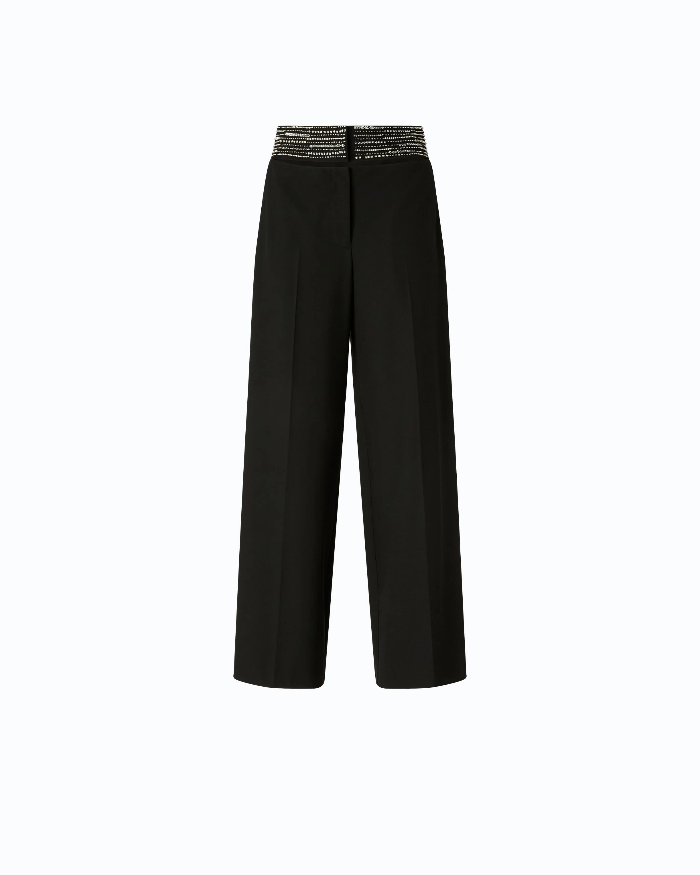 PALAZZO TROUSERS WITH JEWEL WAIST - 1
