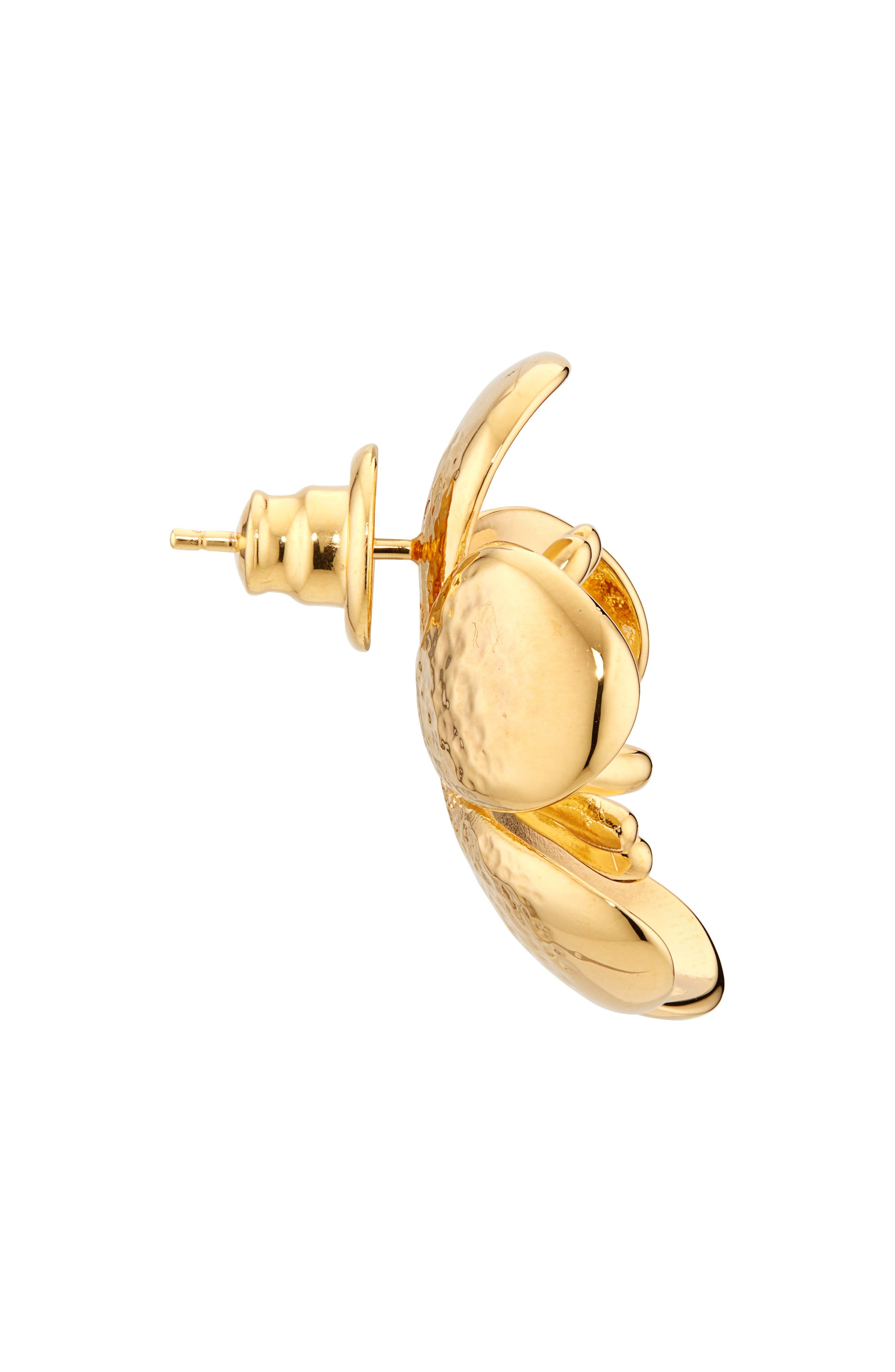 Oscar de la Renta Small Cherry Blossom Clip-On Earrings in Yellow Gold at Nordstrom - 5