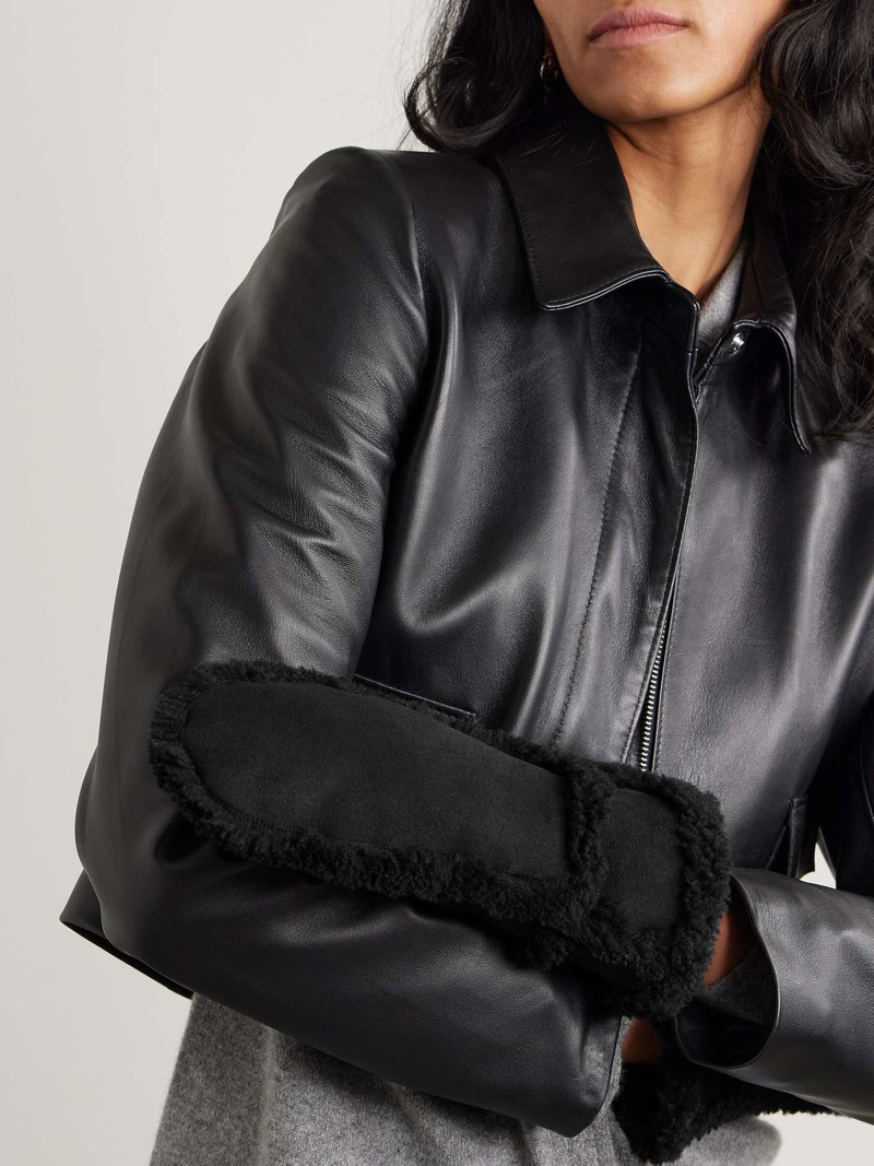 Yves Salomon Shearling mittens Black outlook