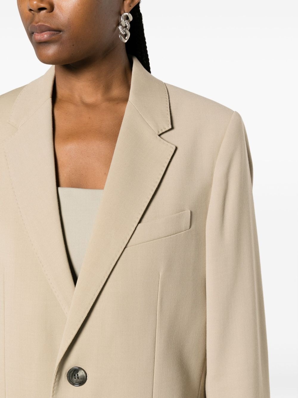 notched-lapel single-breasted blazer - 5