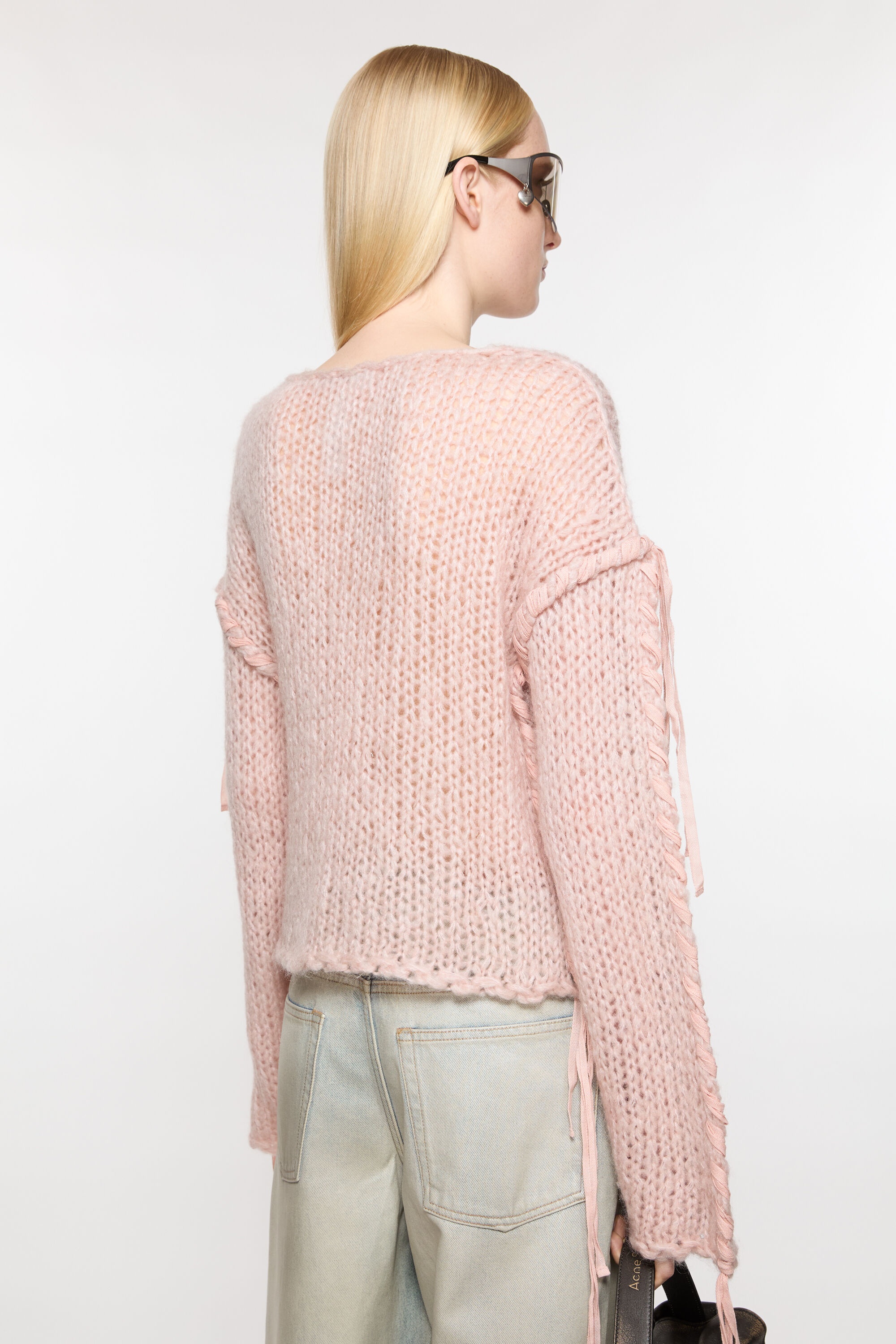 Lacing knit jumper - Light pink - 3