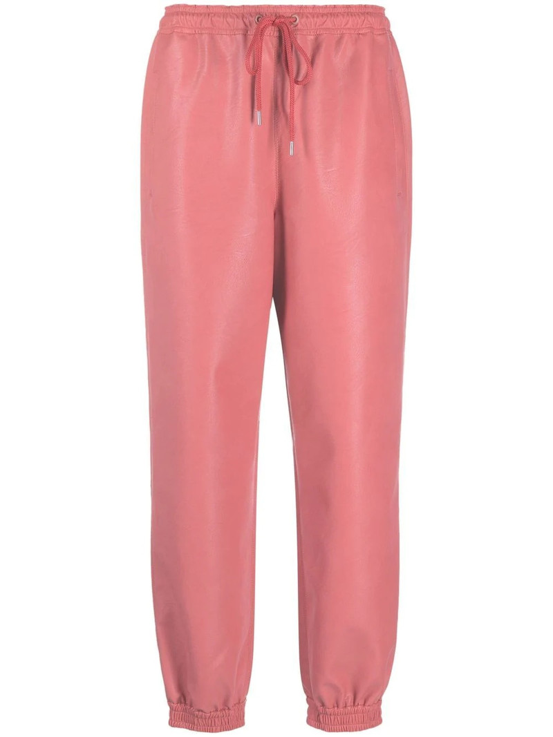 faux-leather tapered trousers 1
