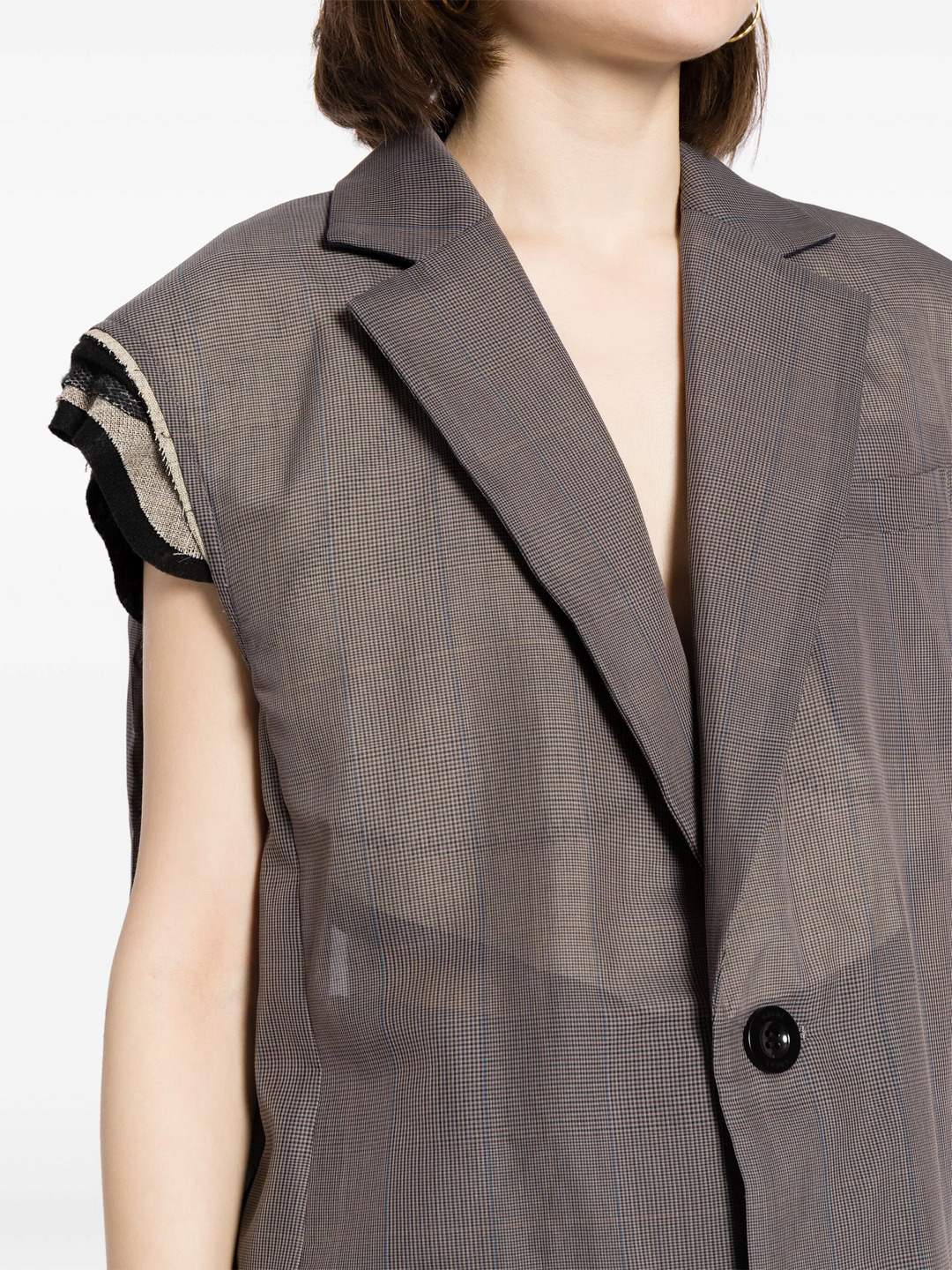 sacai - sacai Chalk Stripe / Glencheck Vest ジレ Sacai Chalk Stripe / Glencheck Knit Vest | italist