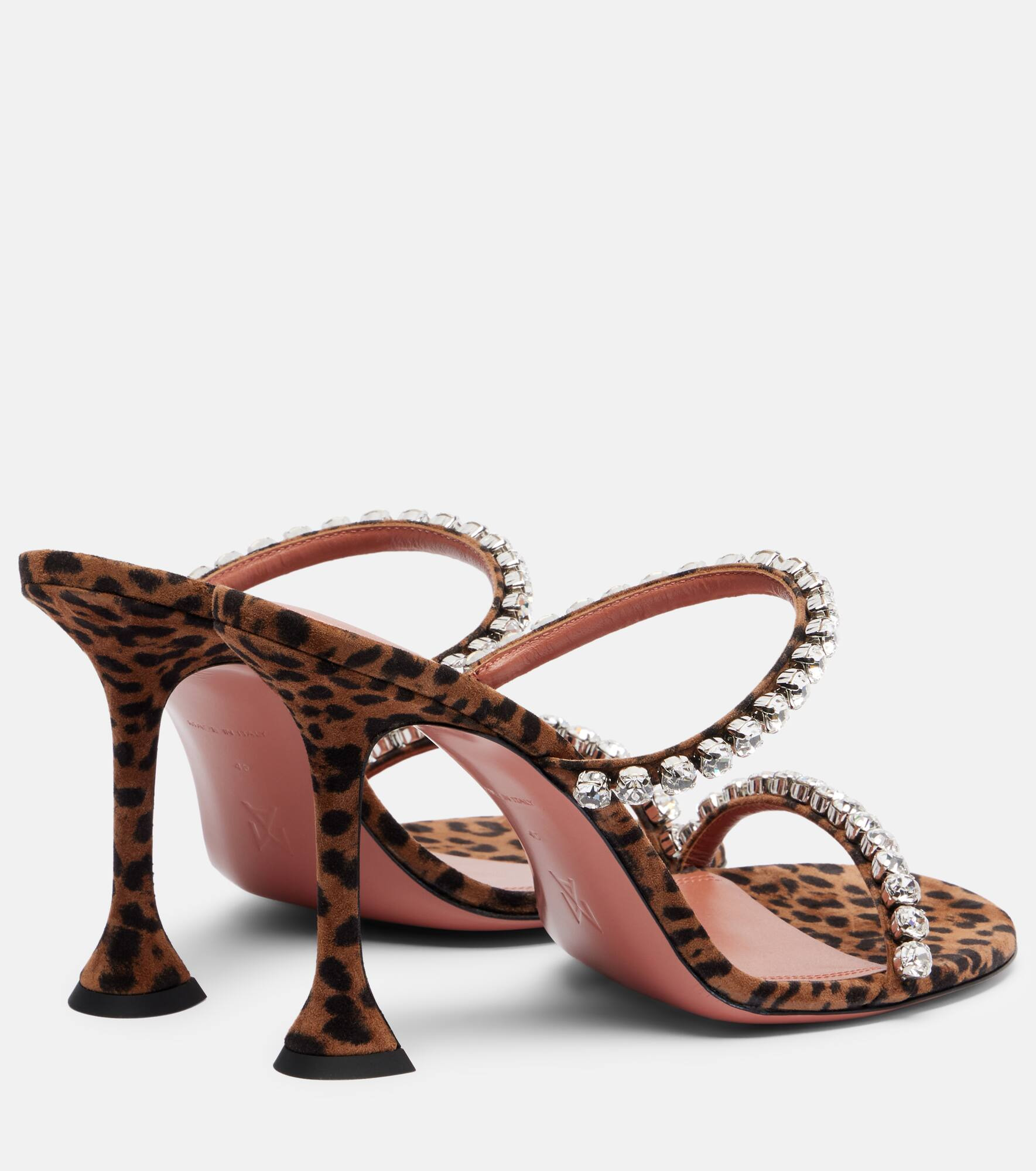 Gigi 95 leopard-print suede mules - 2