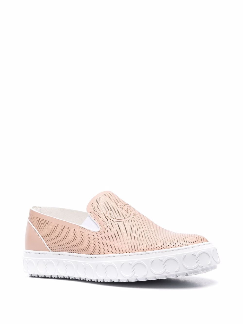 embossed-logo slip-on sneakers - 2