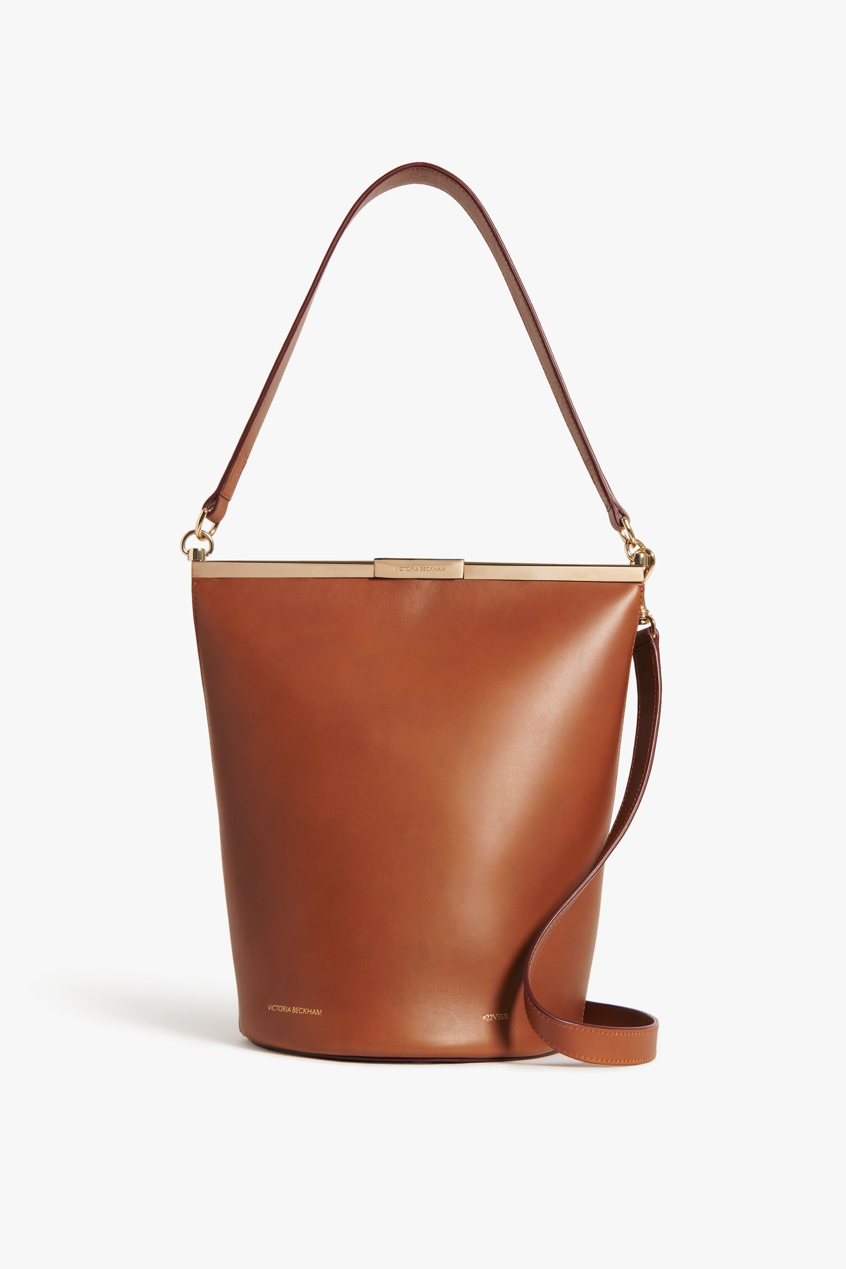 Frame Bucket Bag In Cognac Leather - 1