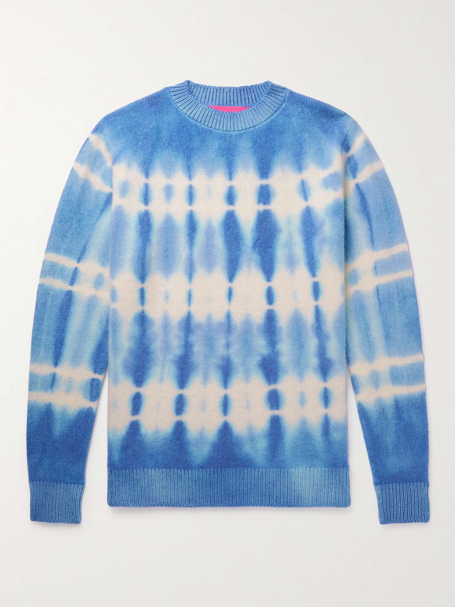 Wire Tie-Dyed Cashmere Mock-Neck Sweater - 1