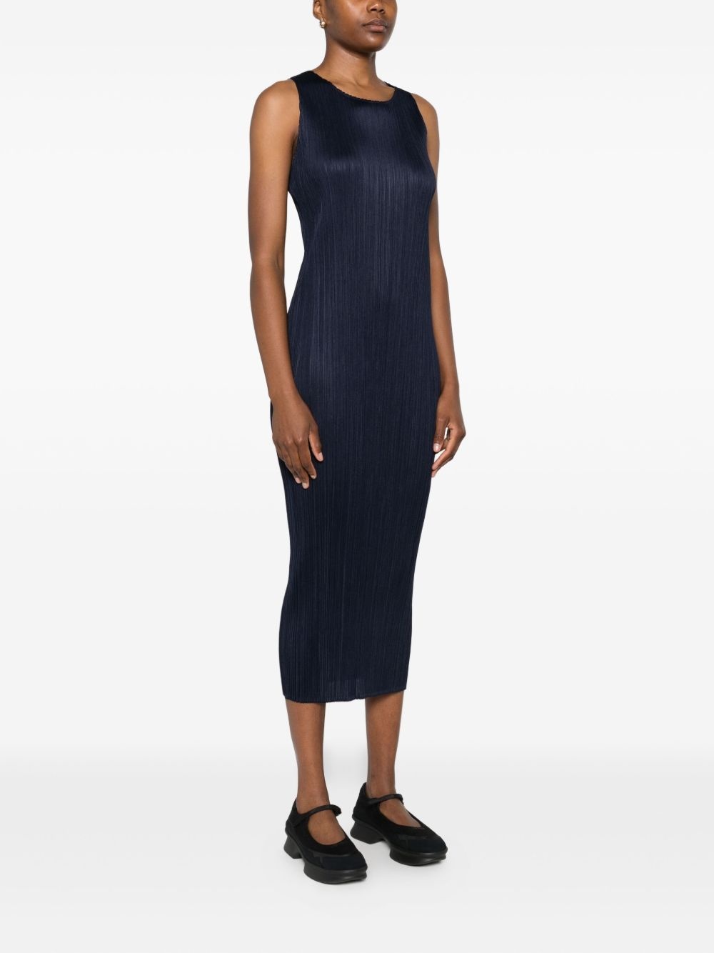 pleated sleeveless midi dress - 3