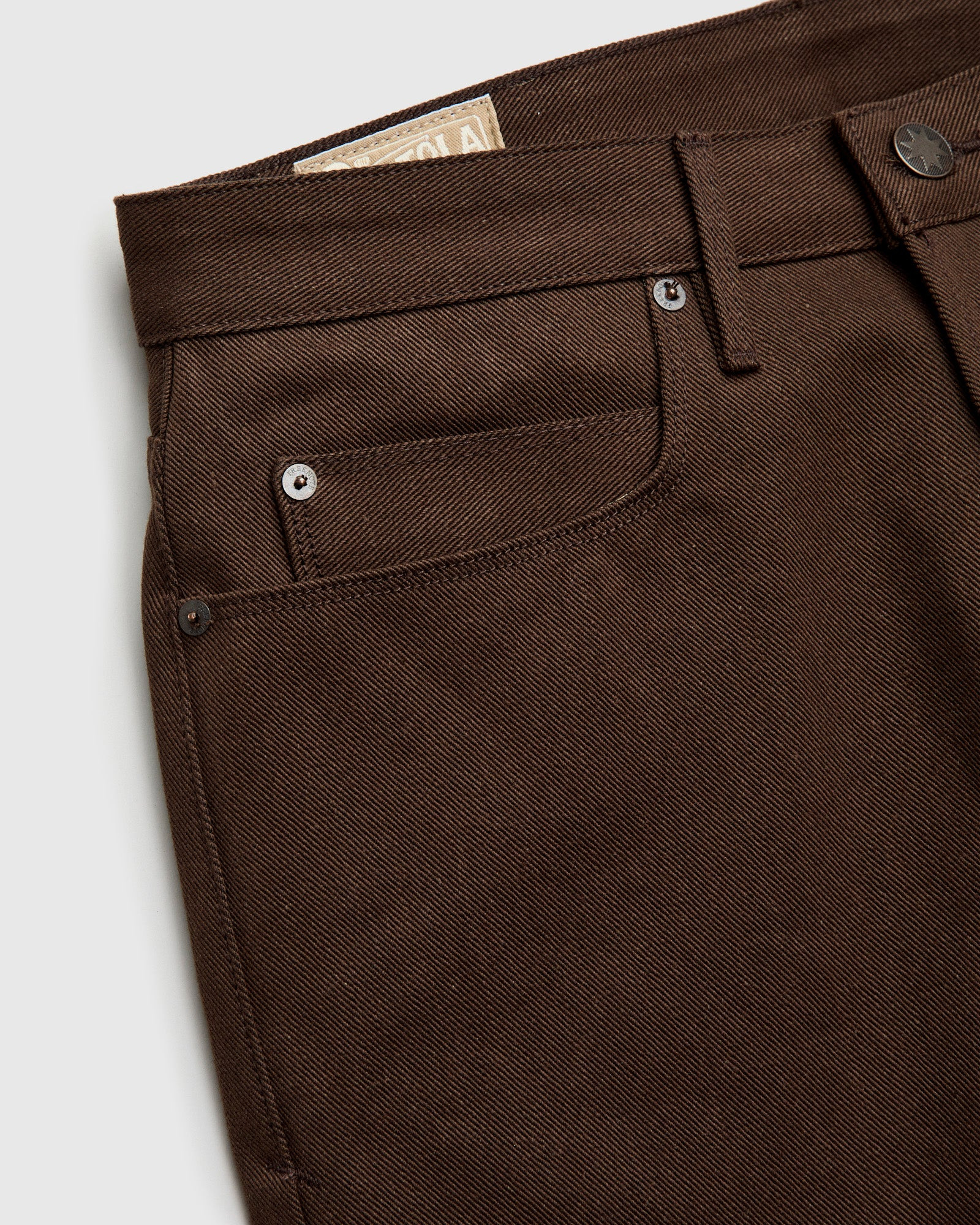"Portola" 15oz Dark Brown Selvedge Denim - Tapered Fit - 8