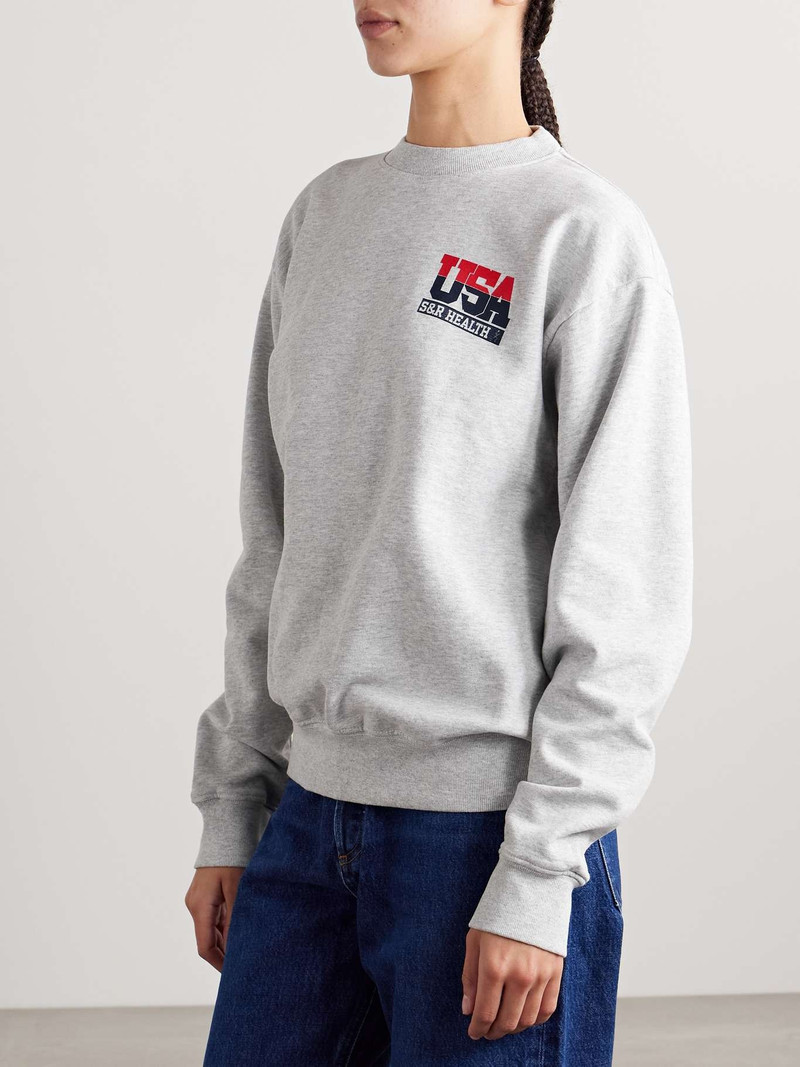 + adidas Originals printed cotton-blend jersey sweatshirt Light gray 3