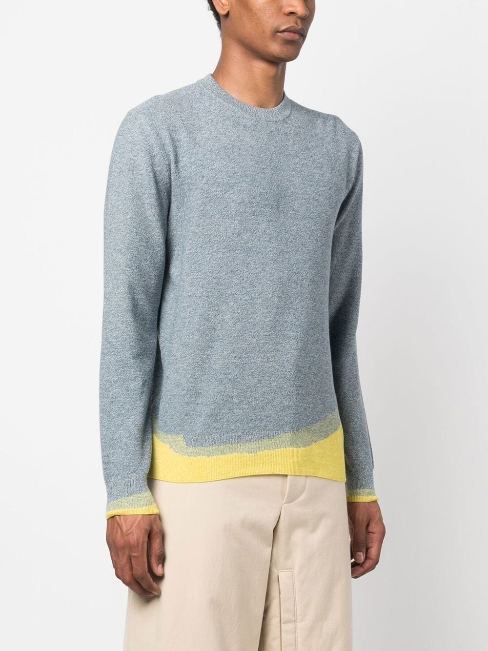 ribbed-knit crew neck sweatshirt - 3