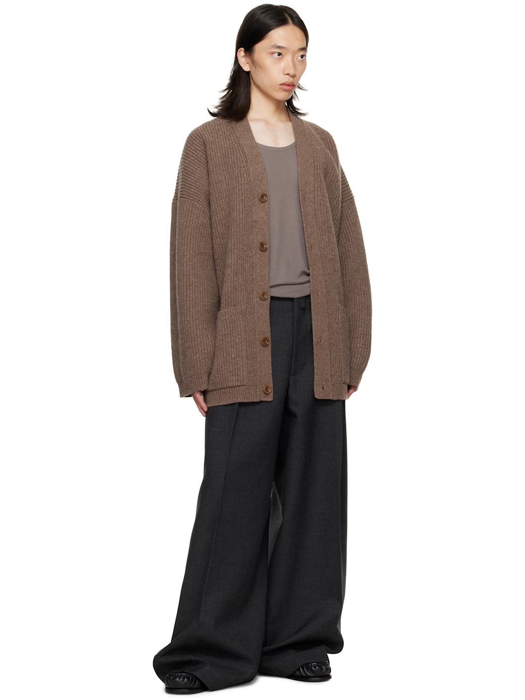 Gray Wide Pleated Trousers - 4