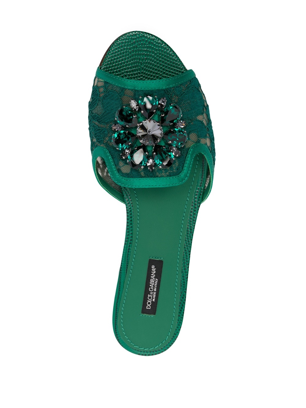 Bianca crystal-embellished lace sandals - 4