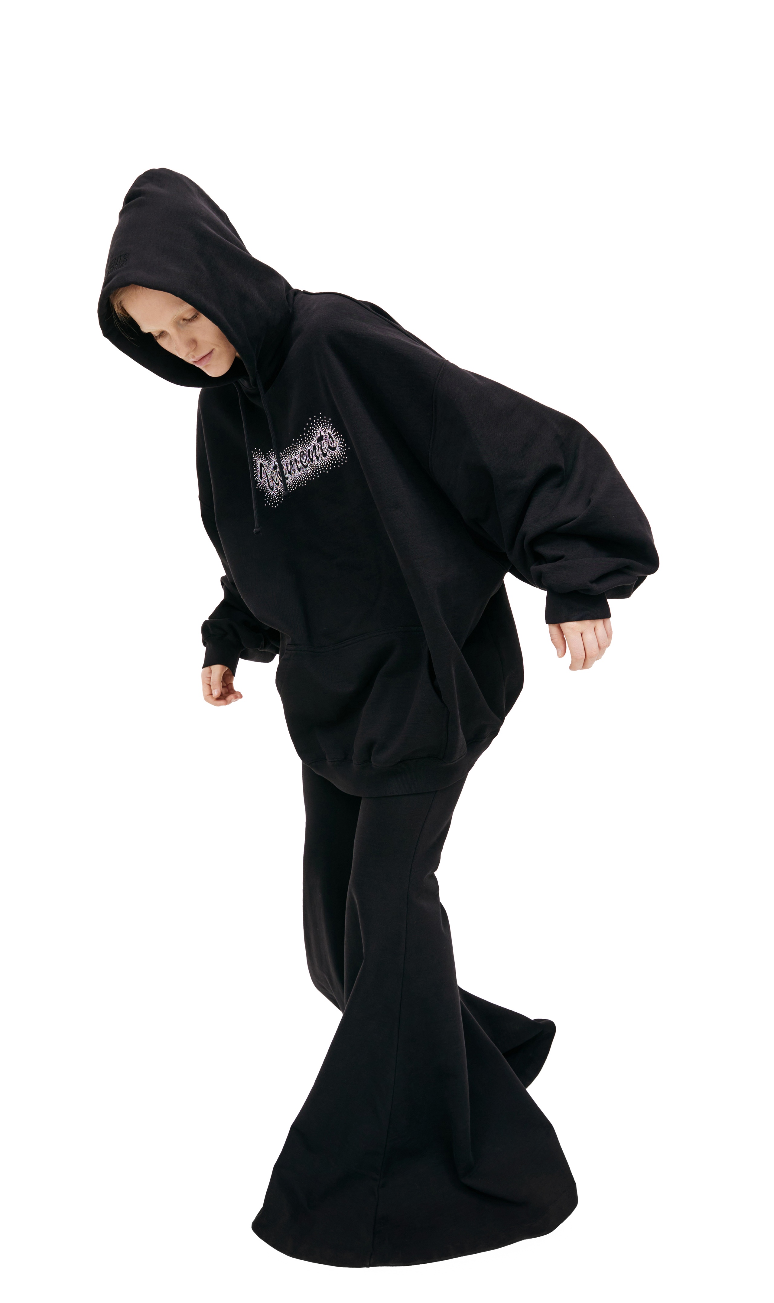 BLACK OVERSIZE HOODIE - 4