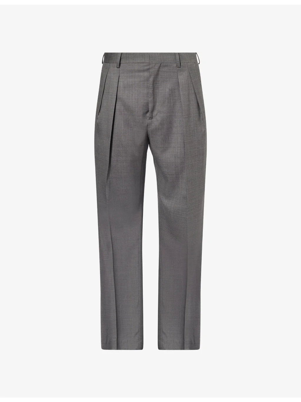 Pleated Straight-Leg Wool Trousers - 1