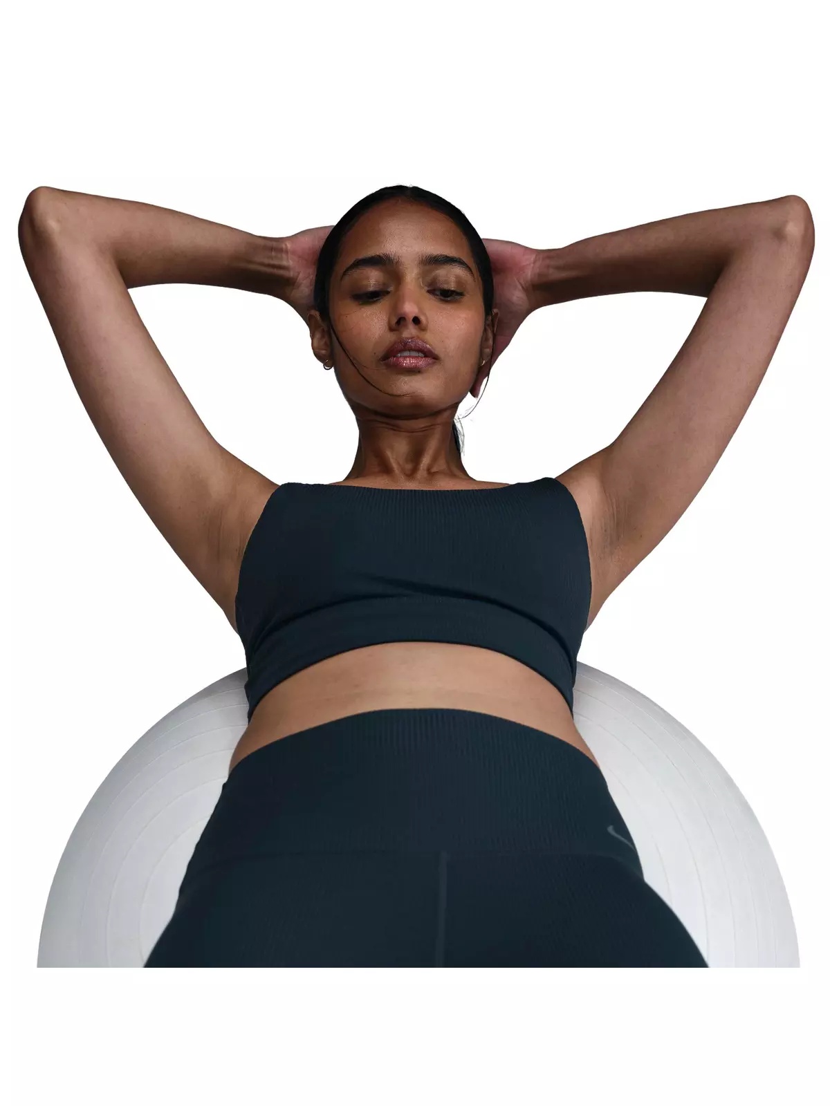 Women's Zenvy Ribbed Light-Support Padded Longline Sports Bra - Blue - 3