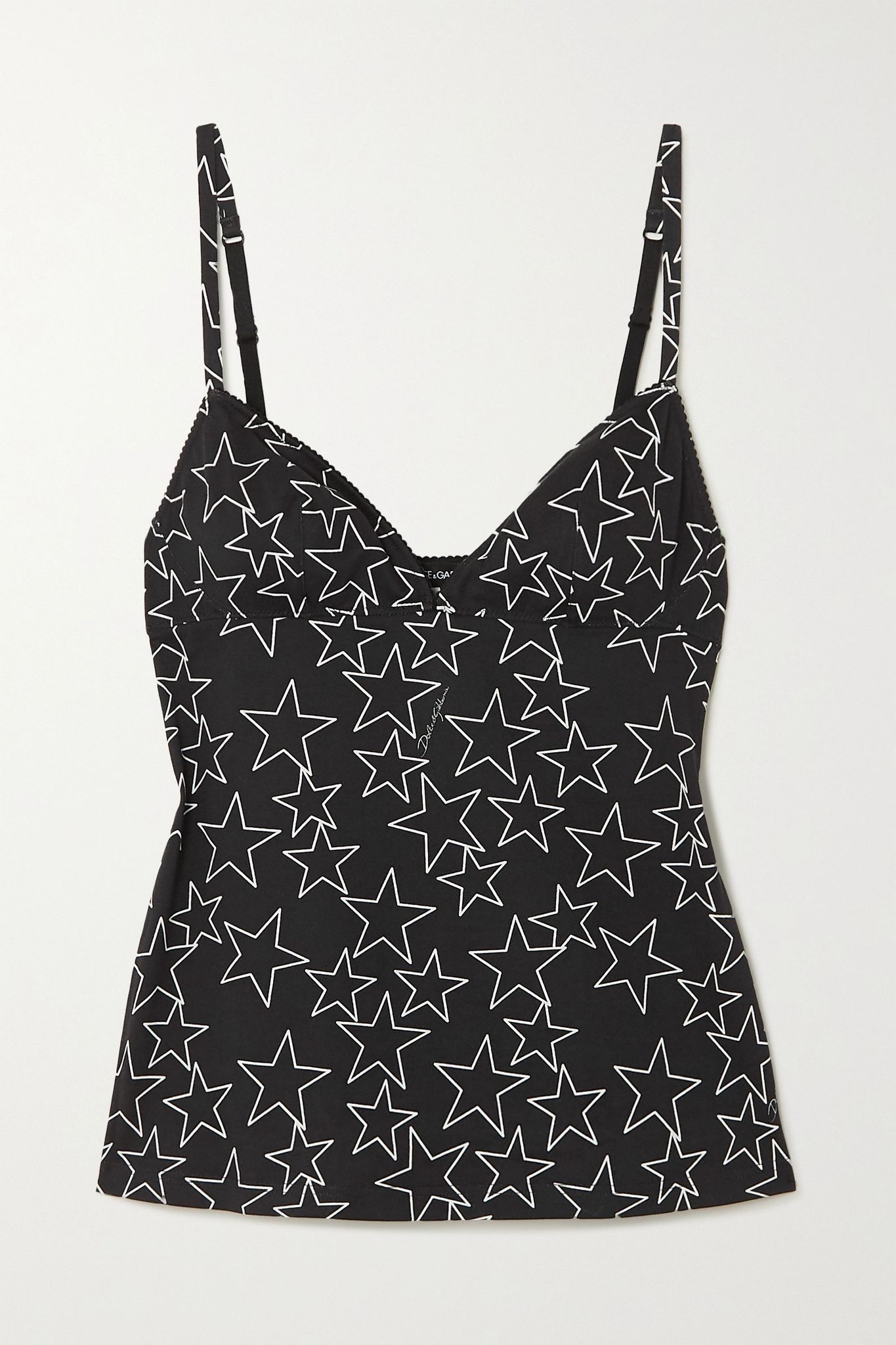 Printed cotton-jersey camisole  - 1