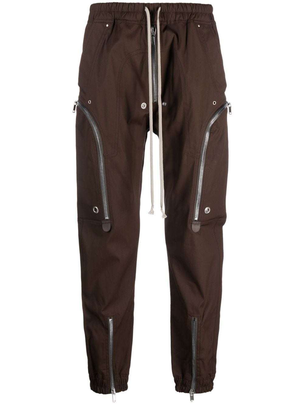 zip-pockets tapered-leg trousers - 1