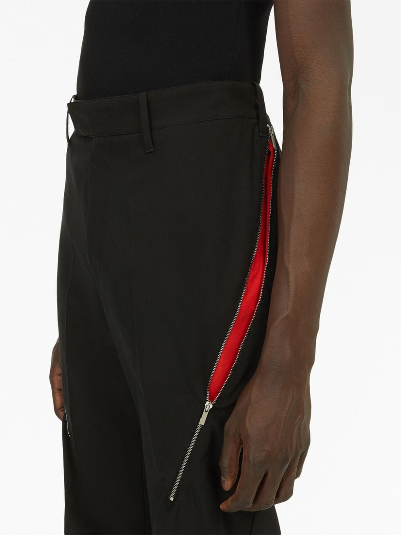 zip-detail tailored trousers 6