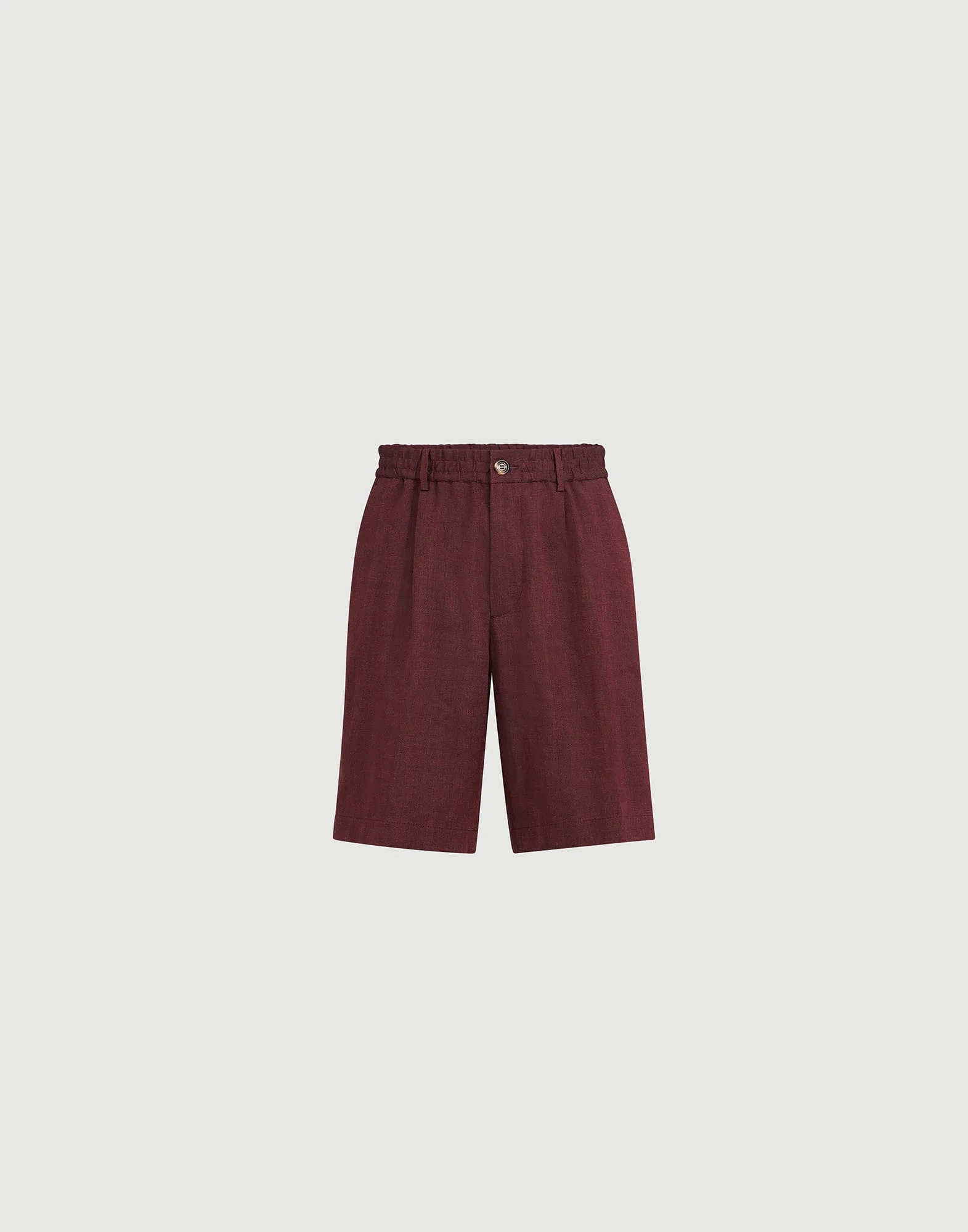 Linen and virgin wool chevron Bermuda shorts - 1
