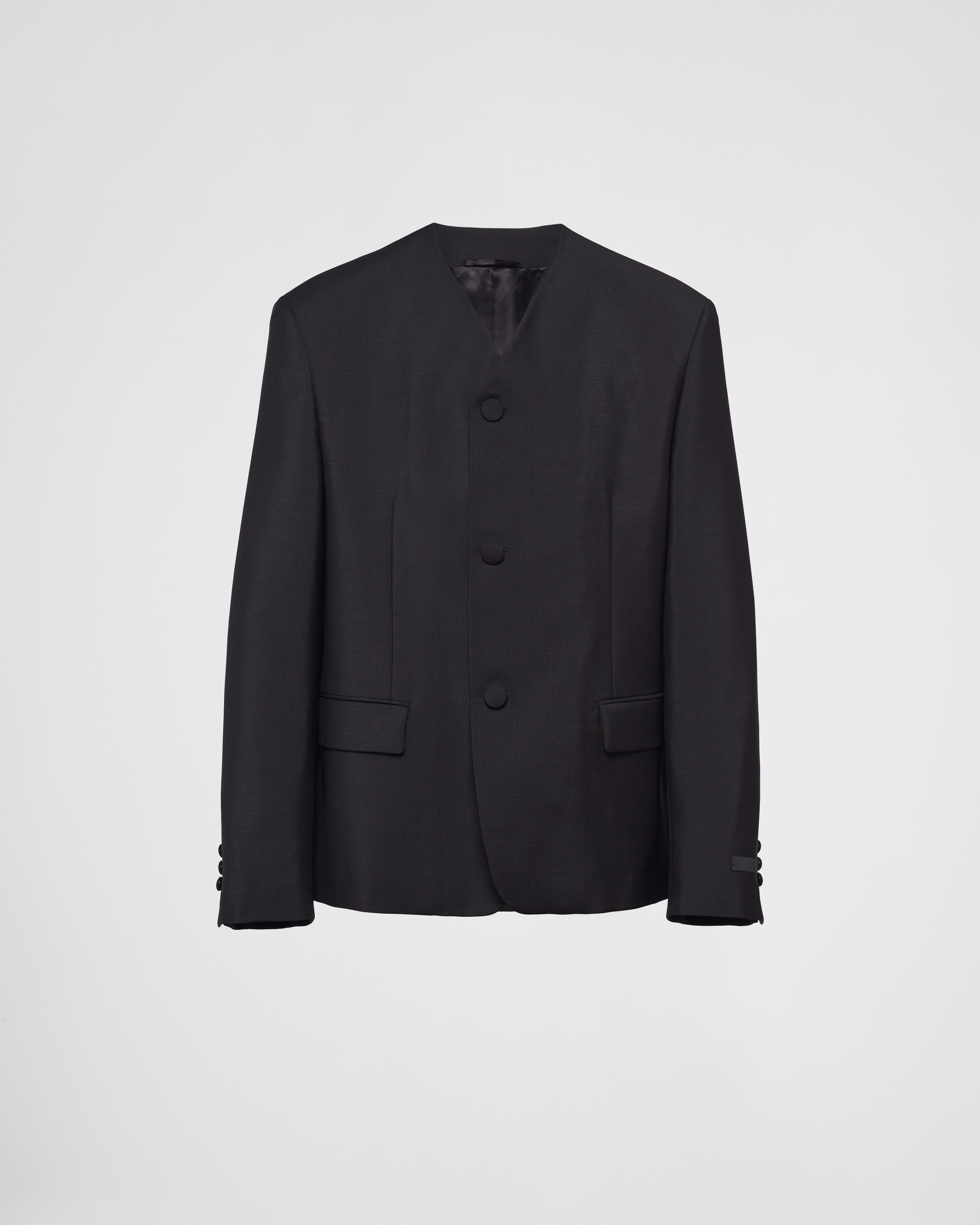 ジャケット Prada Single-Breasted Wool And Mohair Jacket 19867068_44539464_600.jpg