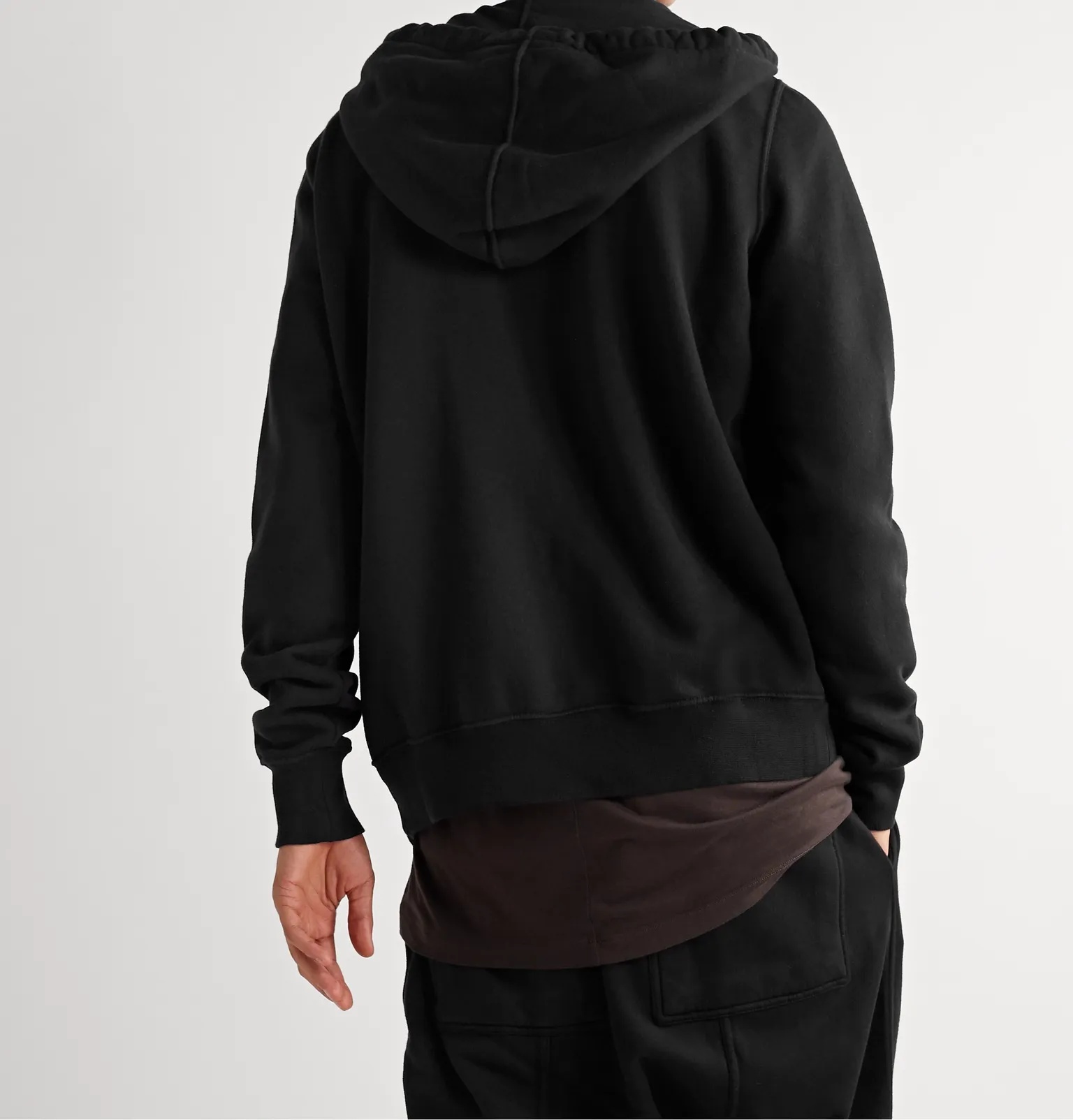 DRKSHDW Panelled Fleece-Back Cotton-Jersey and Shell Zip-Up Hoodie - 4