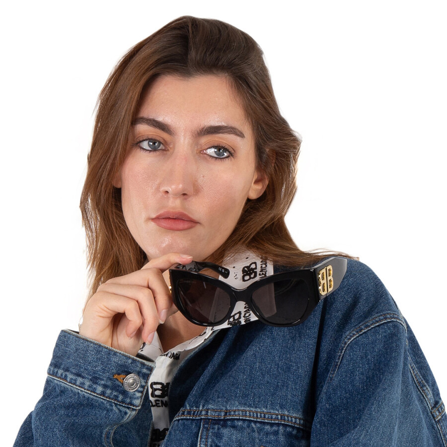 Balenciaga Grey Cat Eye Ladies Sunglasses BB0322S 002 55 - 2