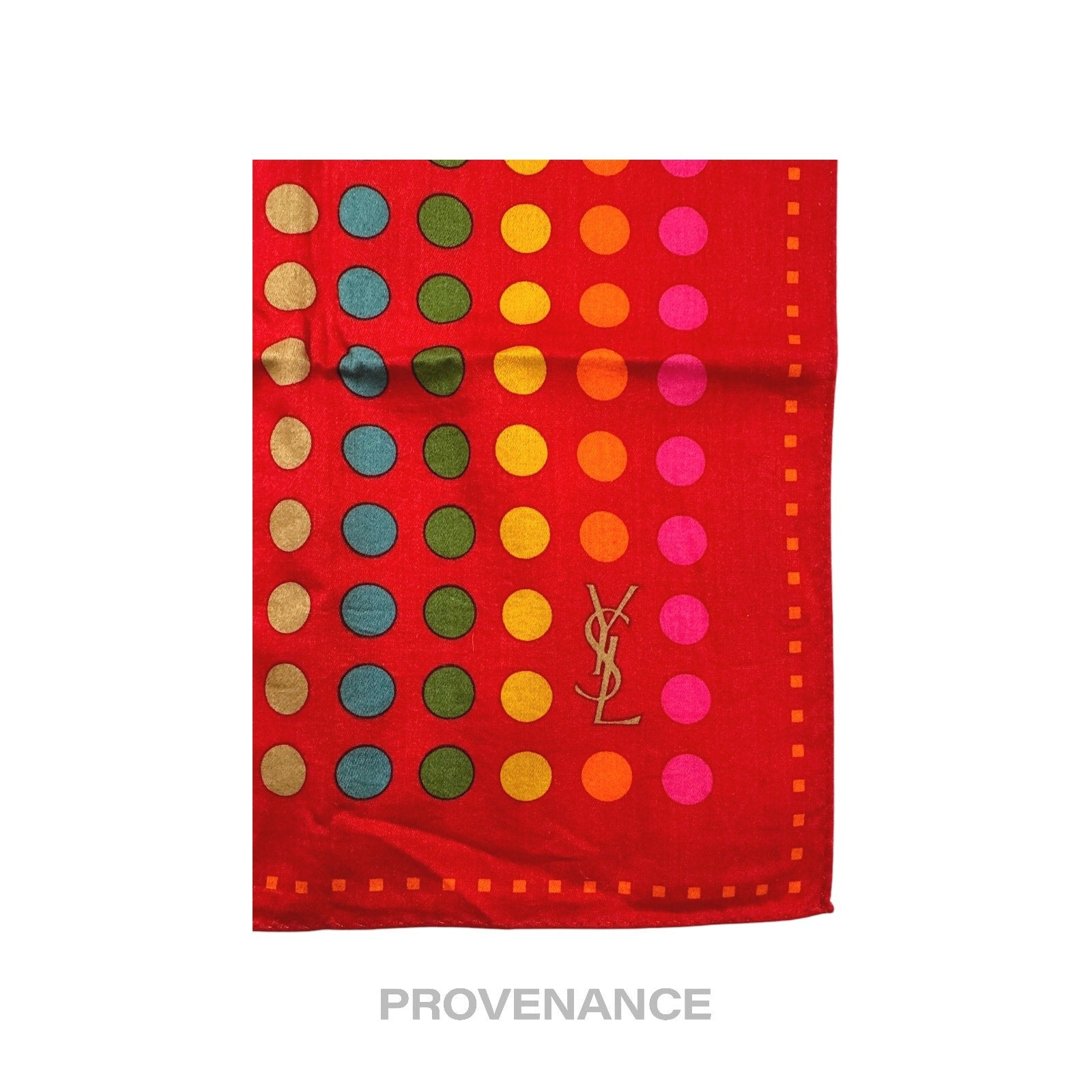 Yves Saint Laurent YSL Handkerchief Scarf 50 - Red Dot - 5