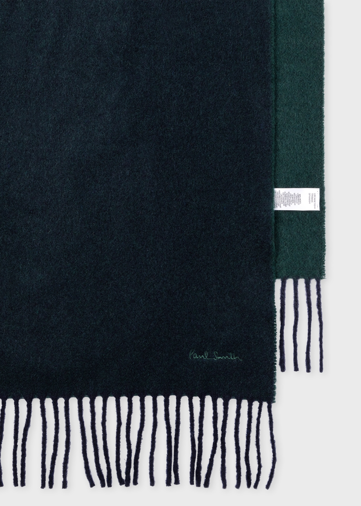 Navy Artist Stripe Edge Wool-Cashmere Blanket - 3