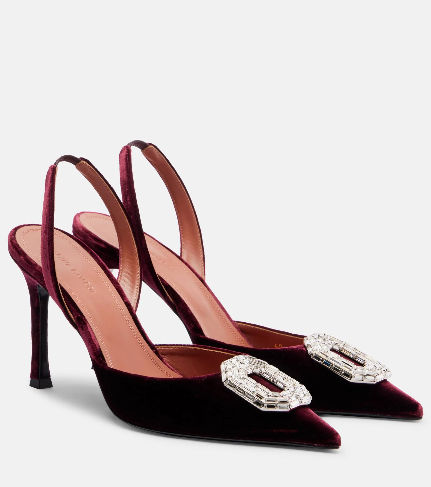 Camelia 90 velvet slingback pumps - 1