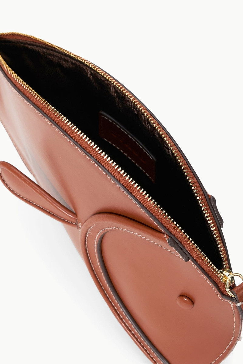 STAUD PESCE LEATHER CLUTCH TAN 5