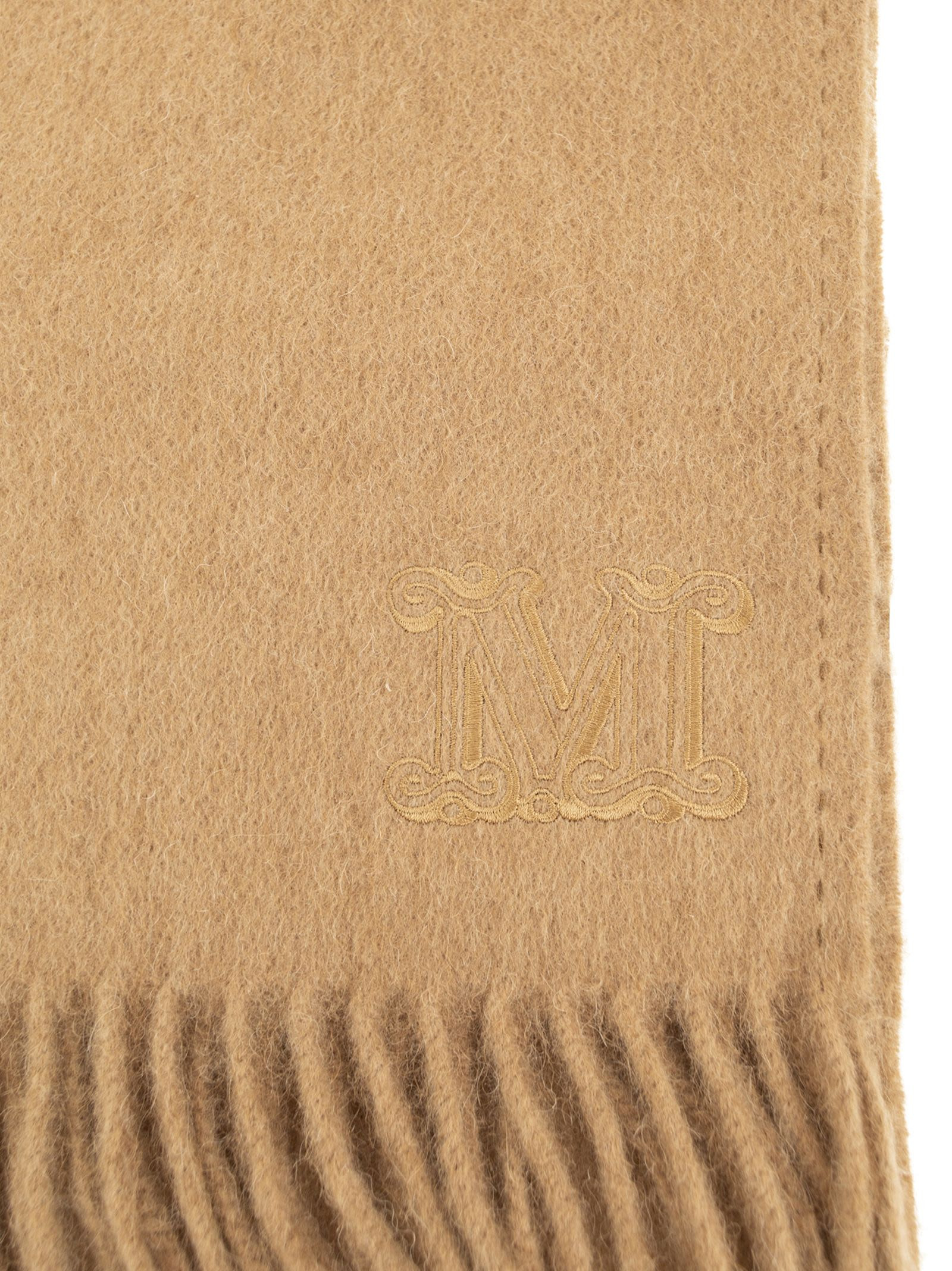 Maxmara Women Wkclara - Camel Stole With Monogram Embroidery - 3