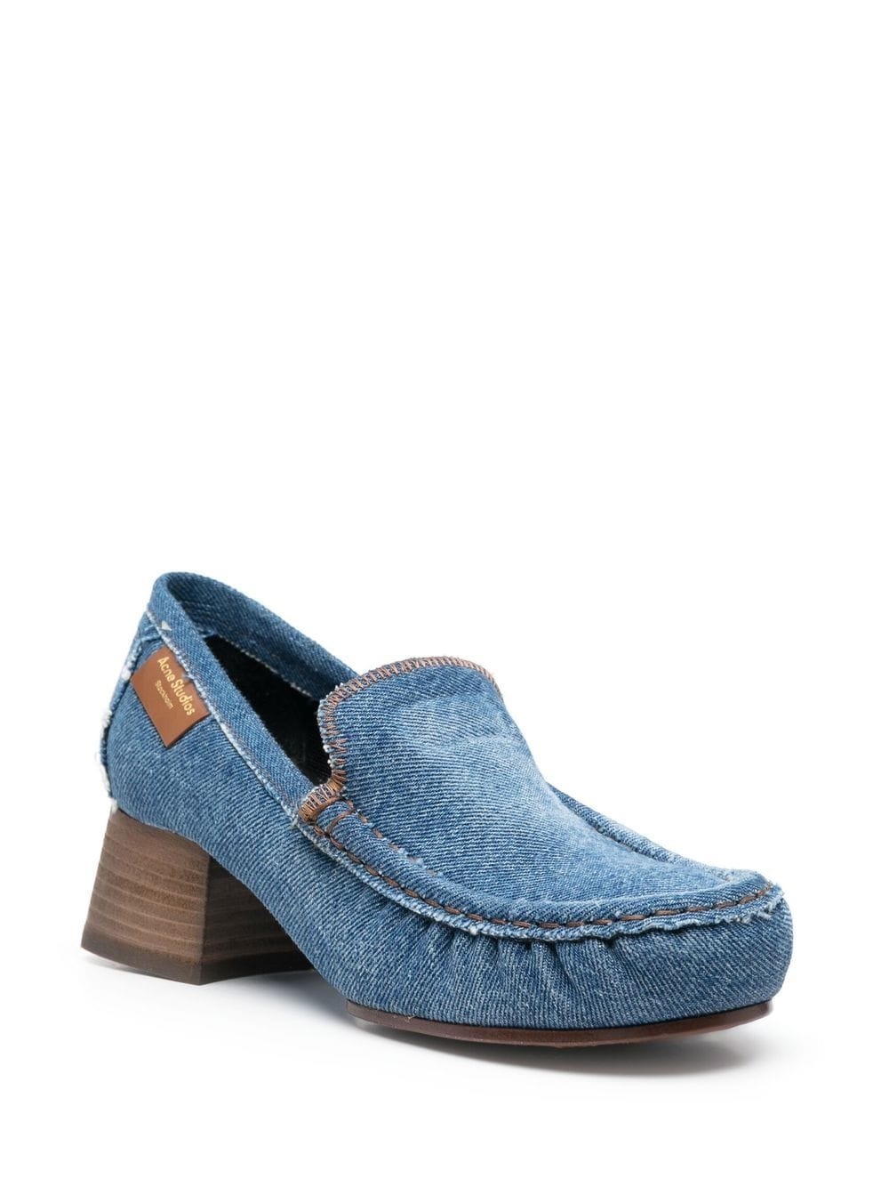 block-heel denim loafers - 2