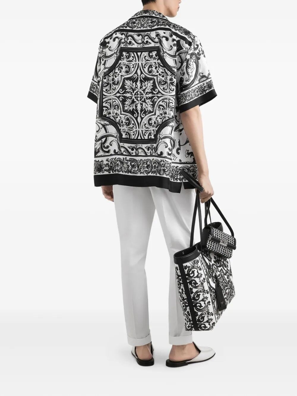 Silk Twill Hawaiian Shirt With Majolica Print - 3