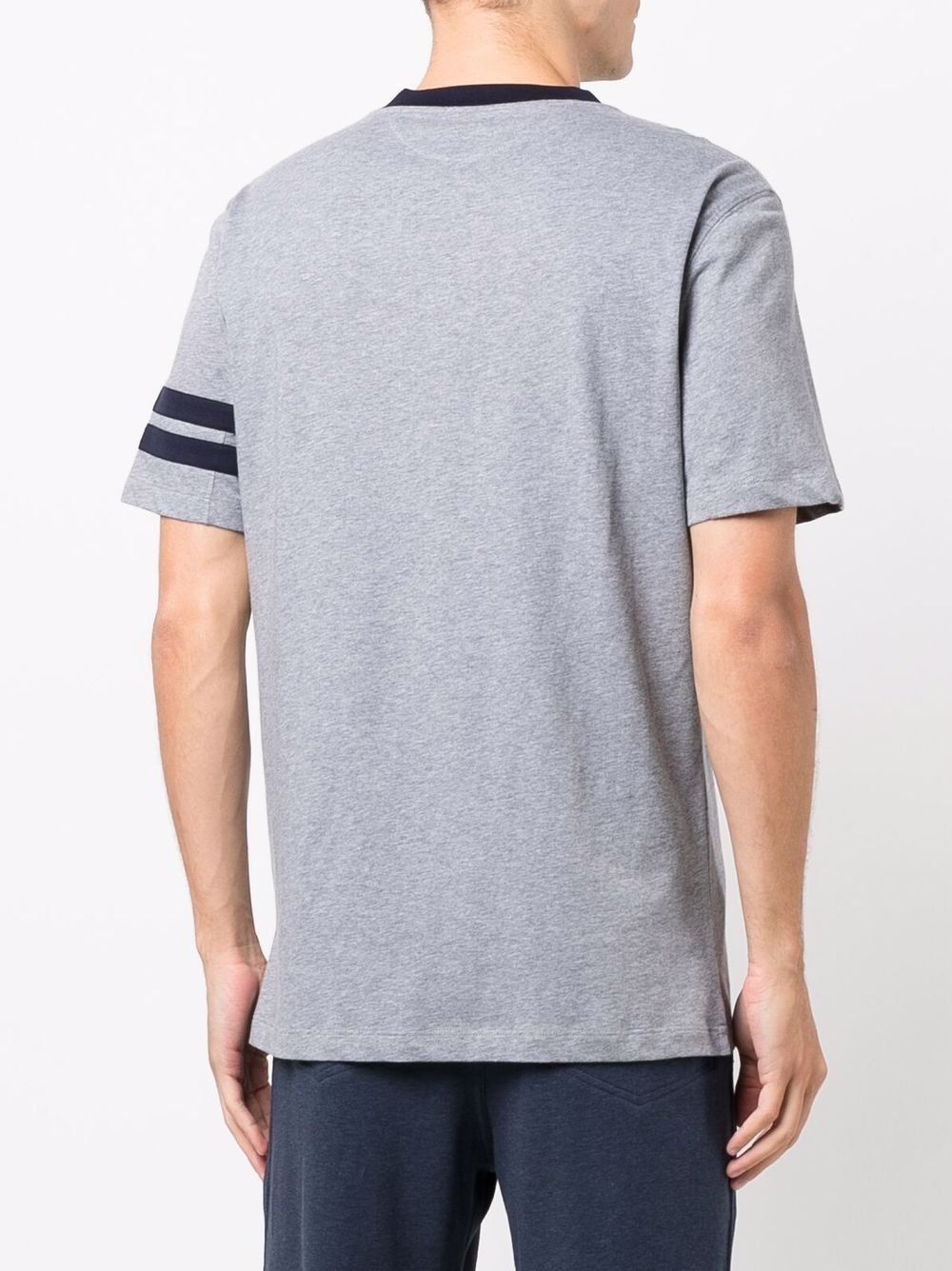 stripe-trim logo T-shirt - 4