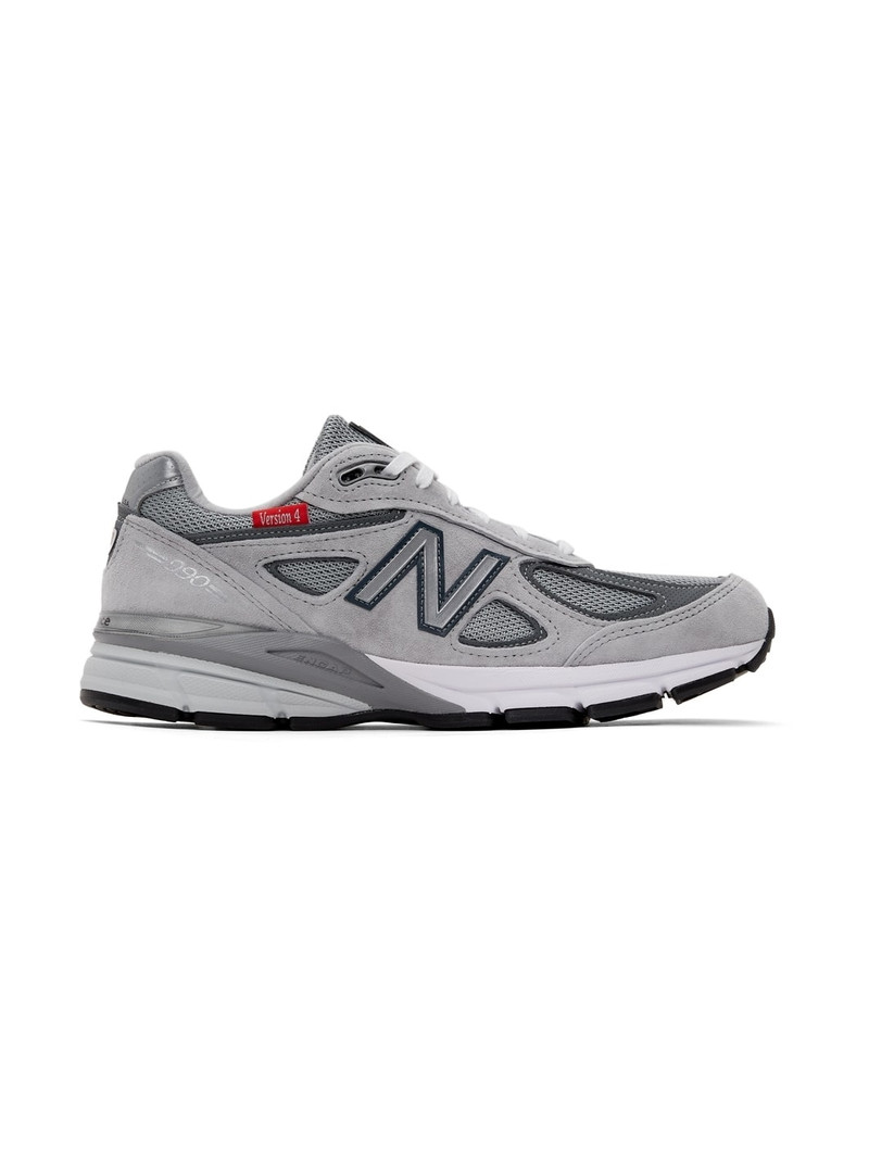 Grey Made In USA 990v4 Low Sneakers - 1