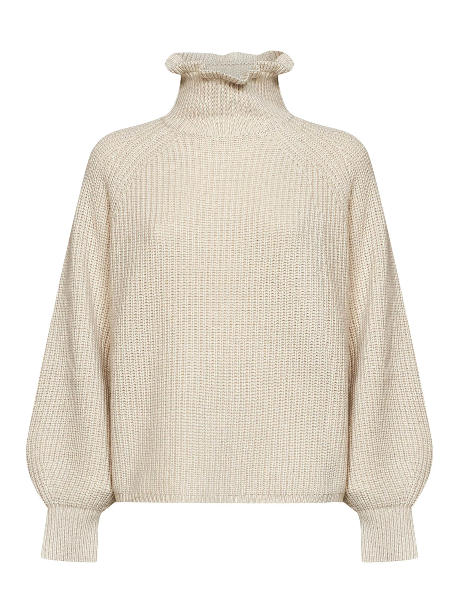 Max Mara Women Oatmeal Wool And Cashmere Knit Mxmpontile Wide Sweater - 1