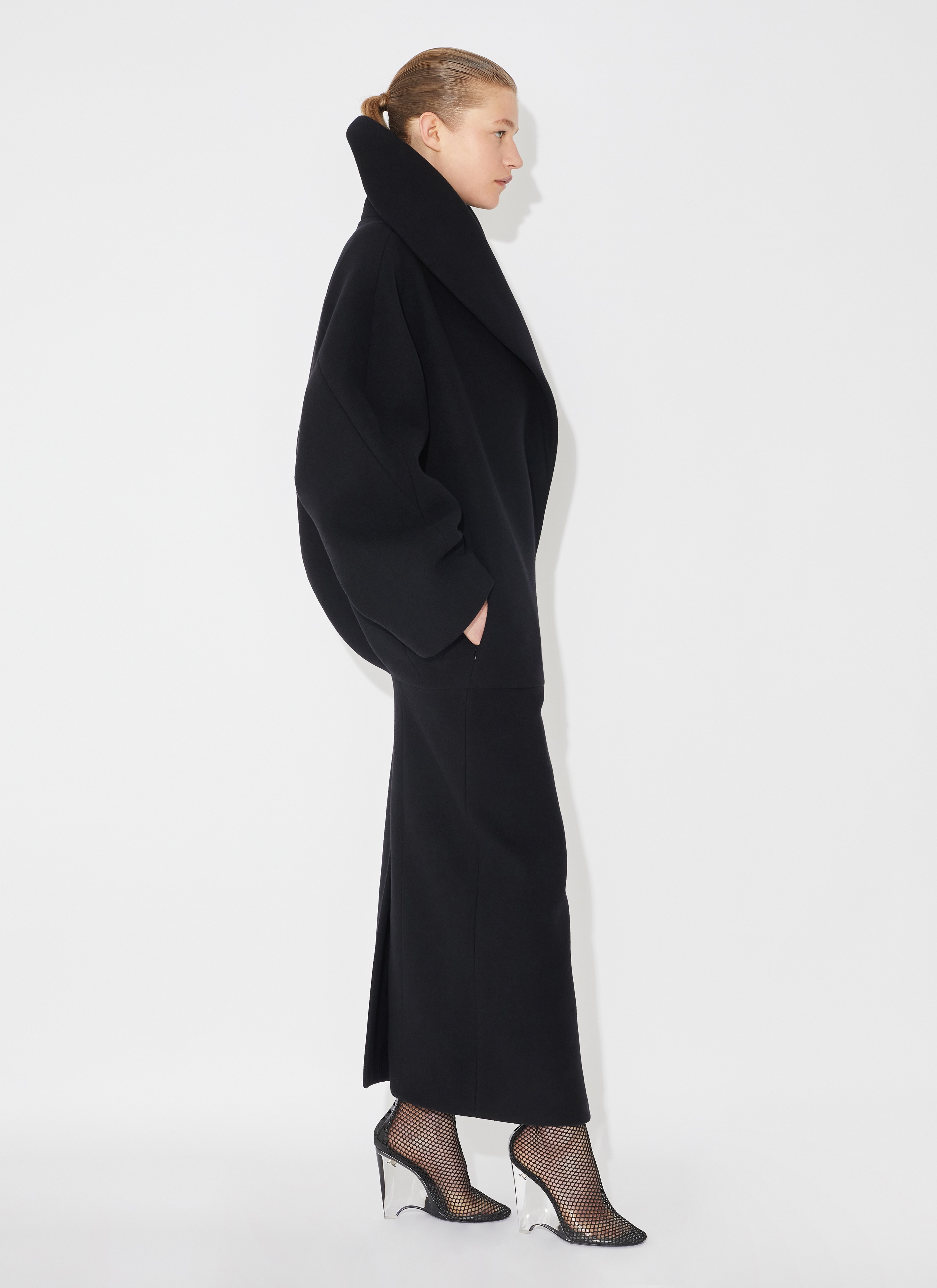 WOOL COCOON COAT - 4