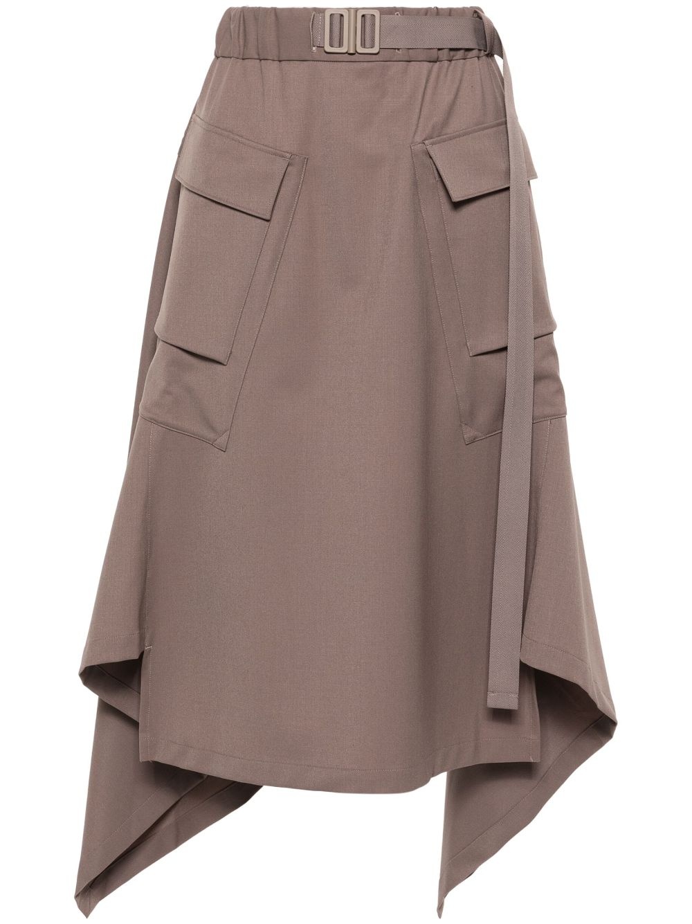 belted A-line skirt - 1