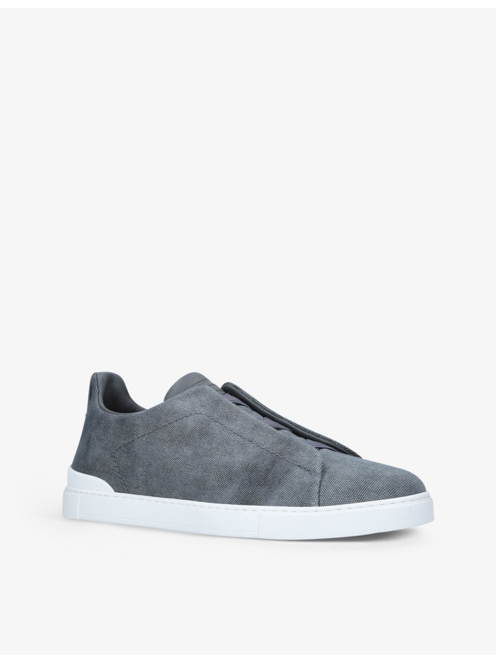 Triple stitch low-top cotton trainers - 3