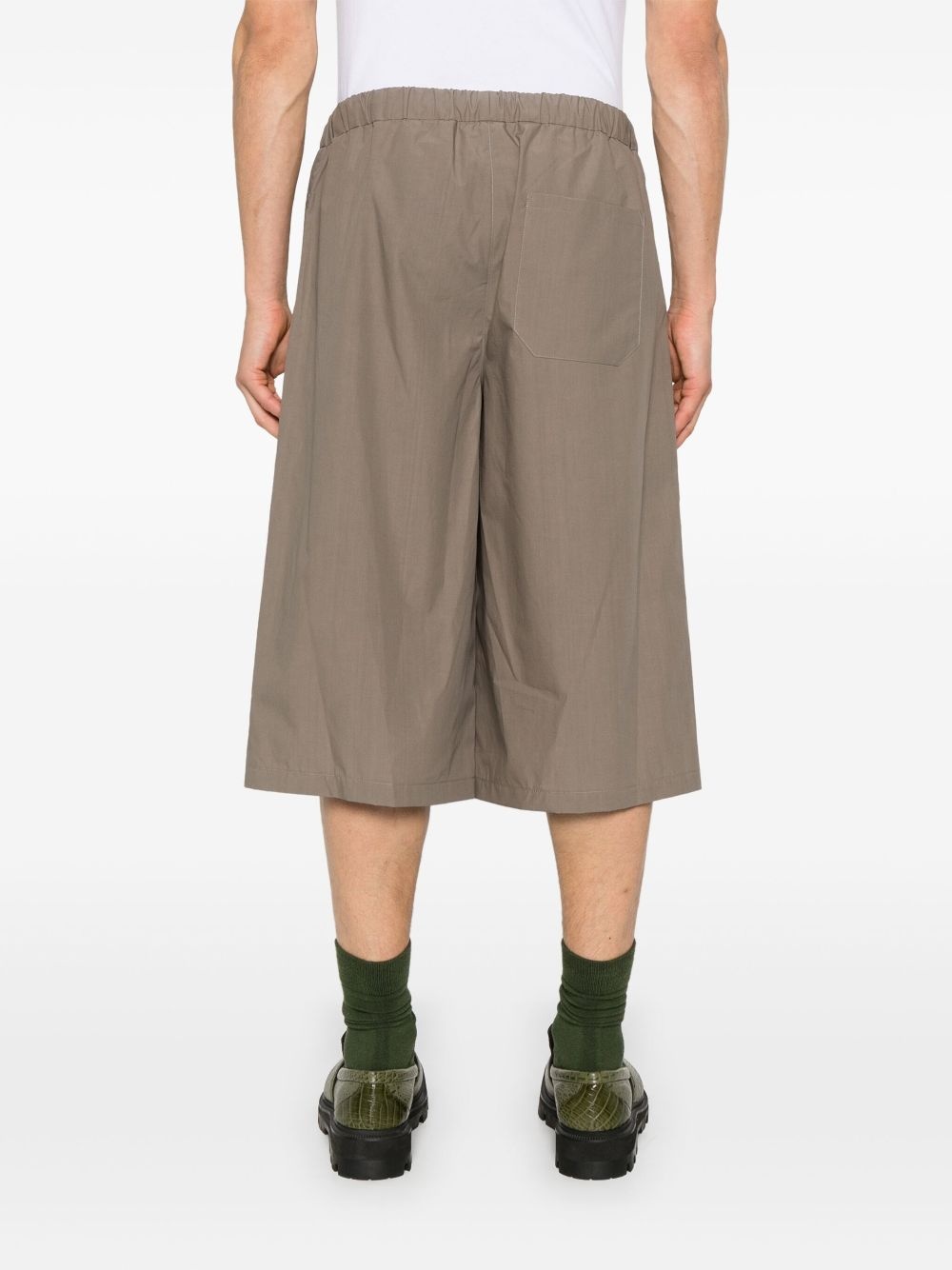 waxed poplin shorts - 4