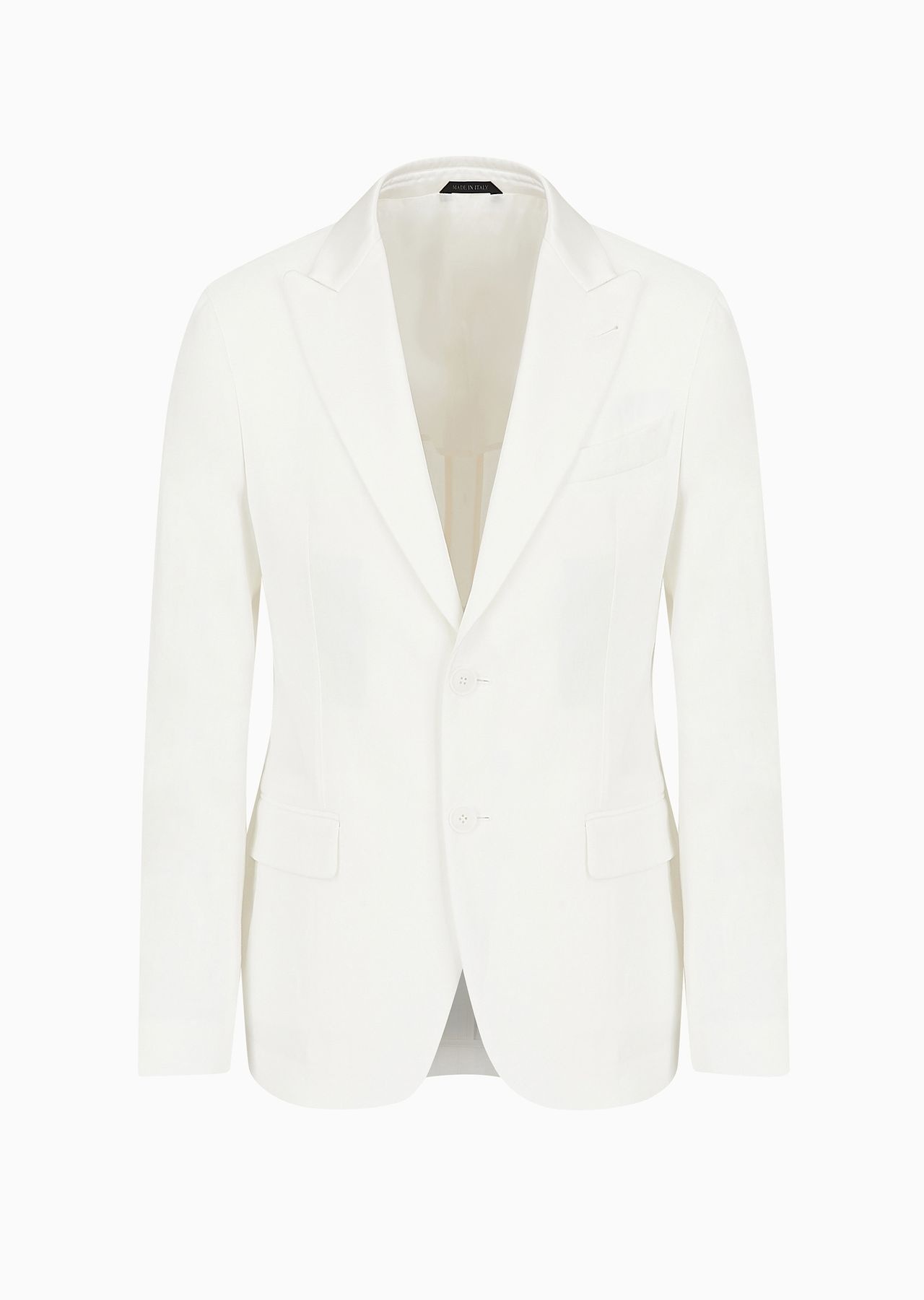Upton line single-breasted tuxedo jacket in linen canvas - 1