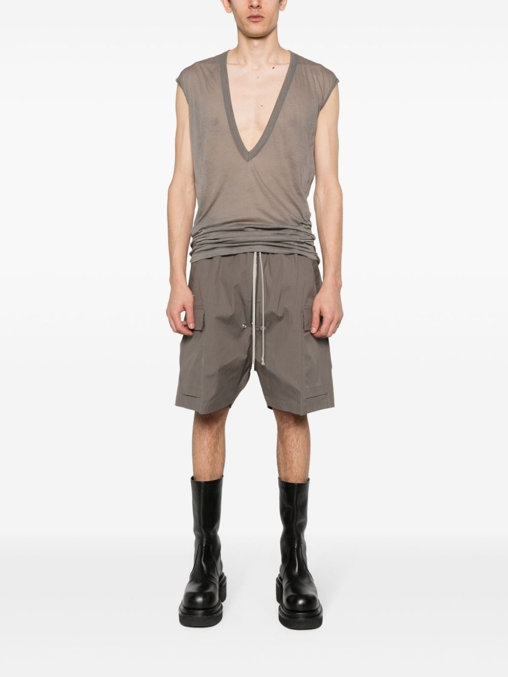 drawstring cargo shorts - 2