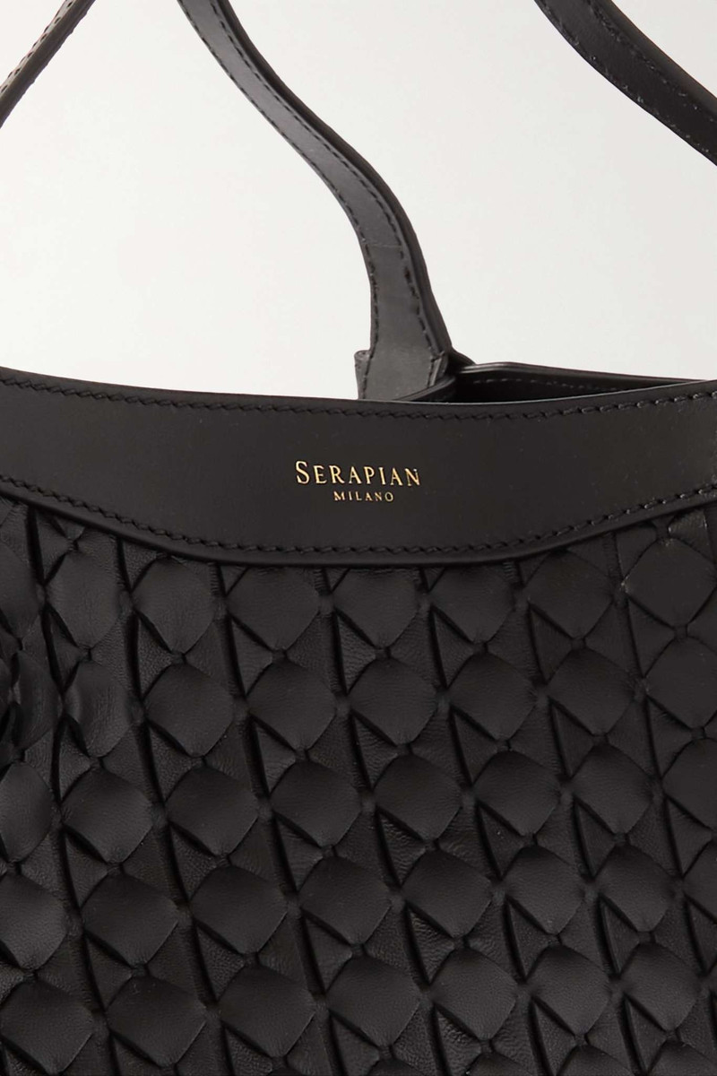 Secret small woven leather tote Black 4