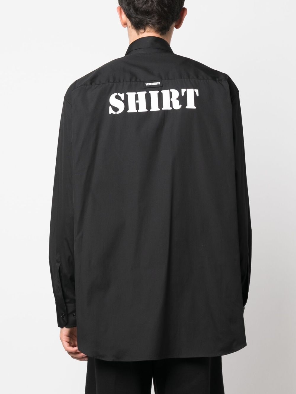 slogan-print cotton shirt - 4