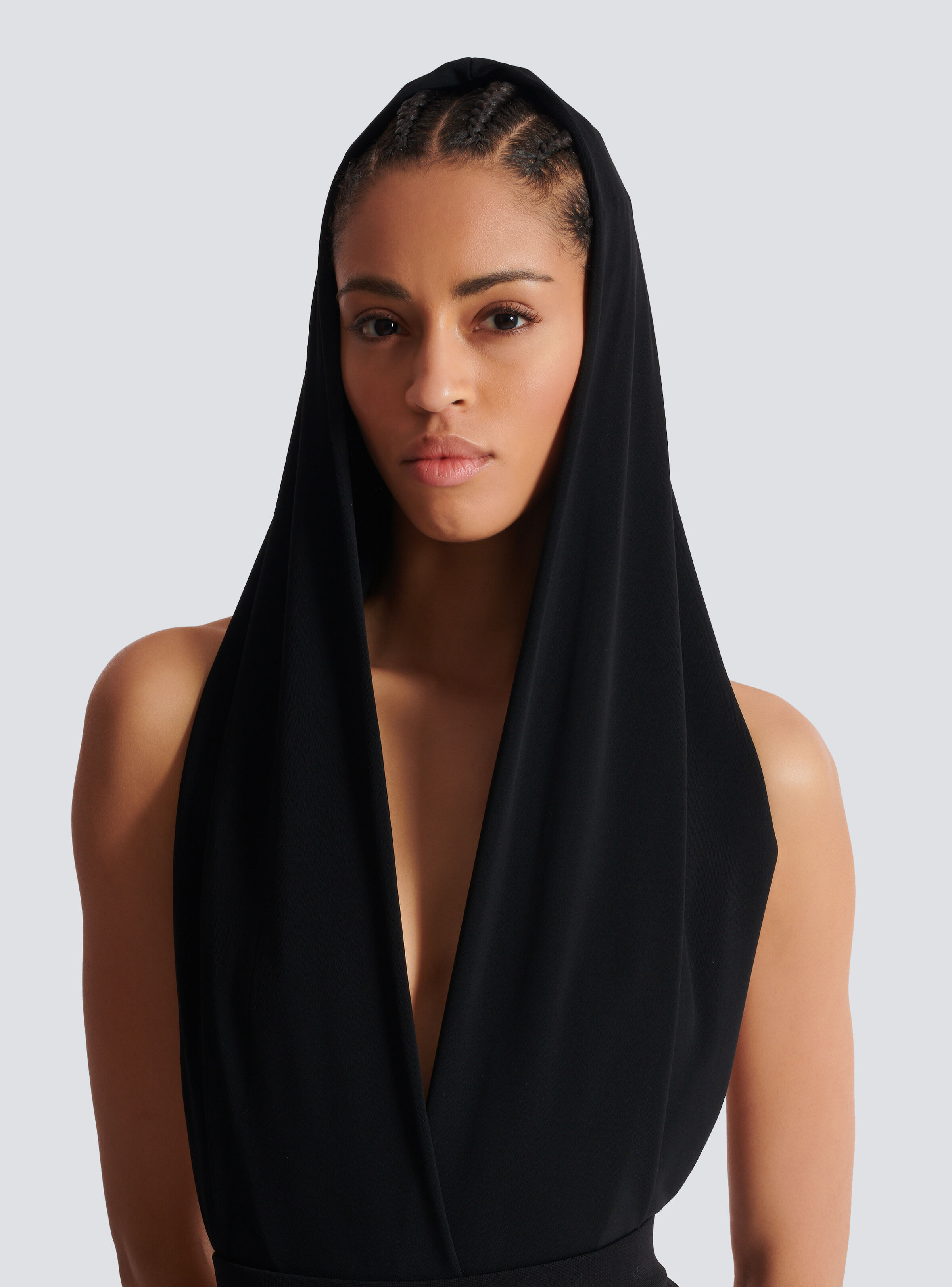 Draped bodysuit with hood - 7