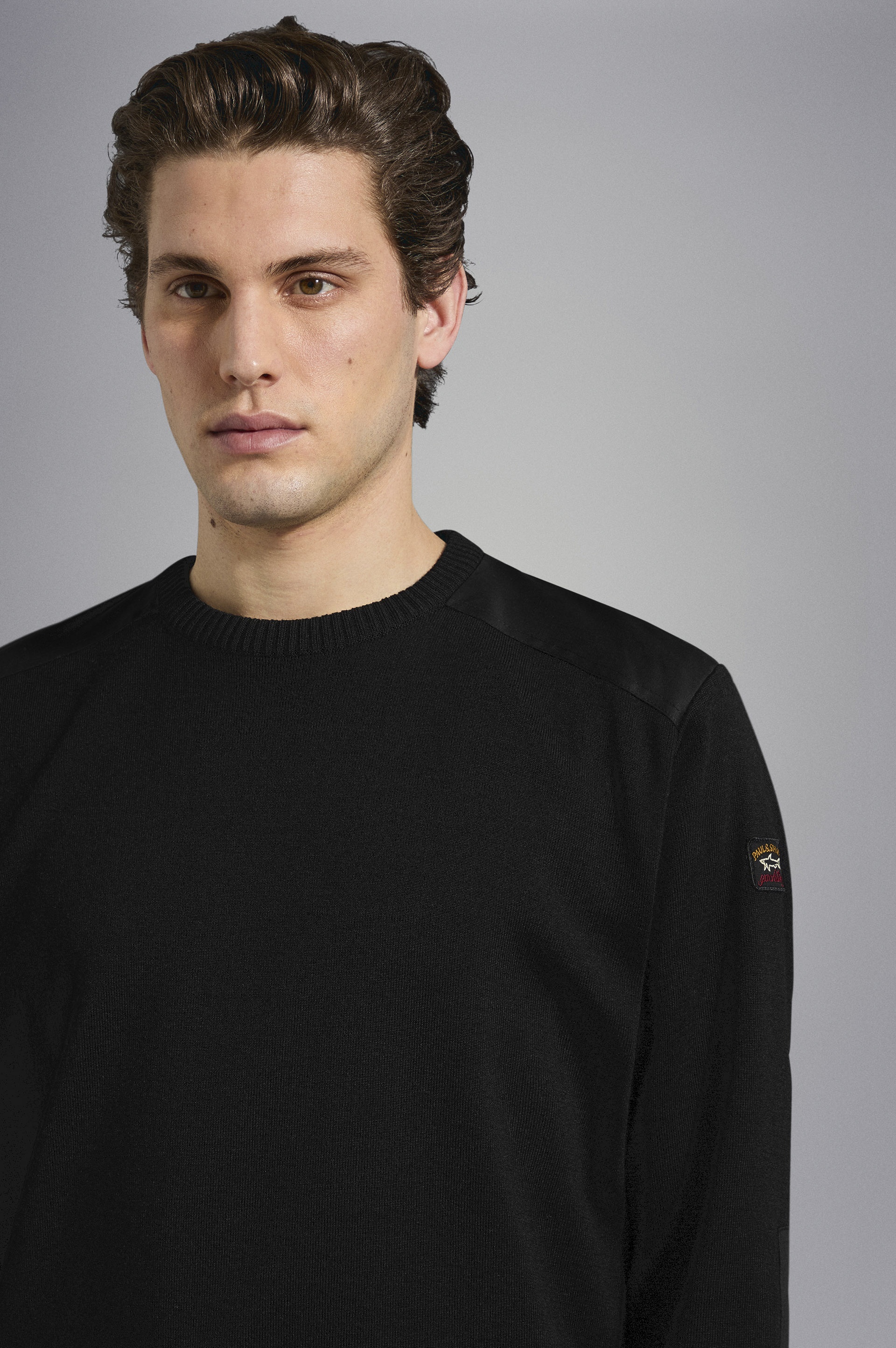 WOOL CREW NECK WITH ICONIC BADGE - 4