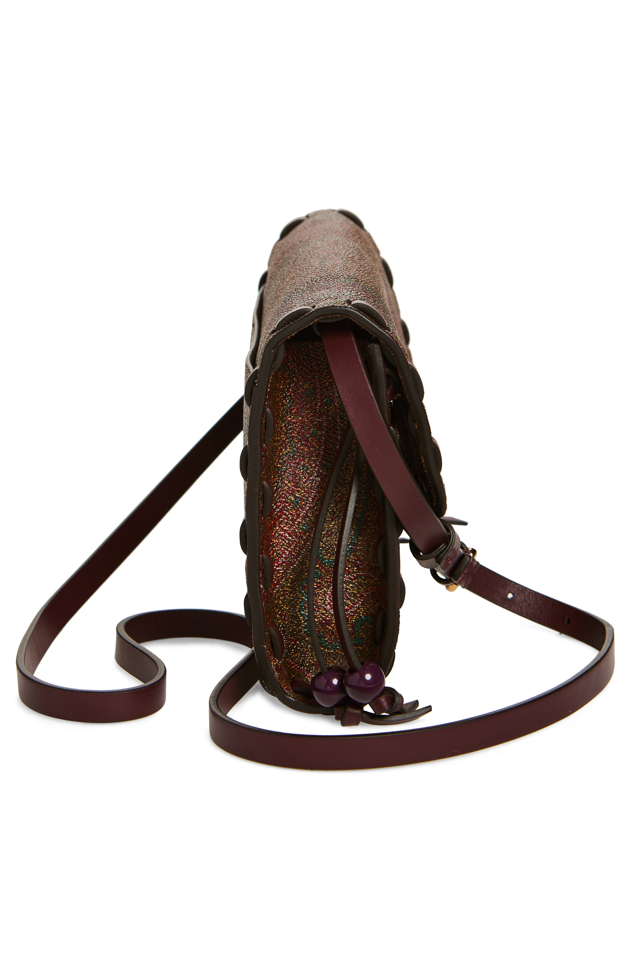 Etro Vulcano Arnica Coated Crossbody Bag in Vino at Nordstrom - 5