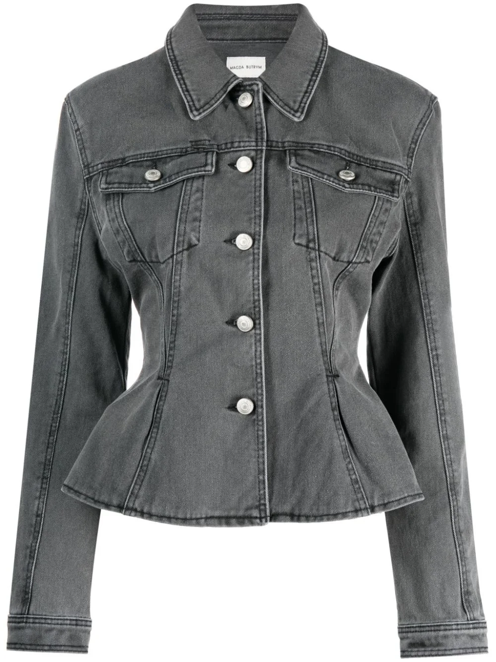 fluted denim jacket - 1