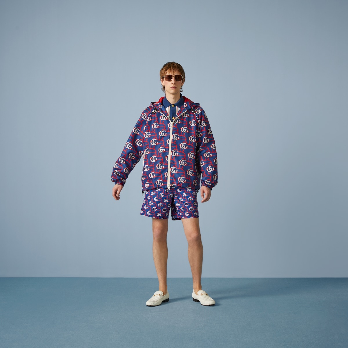 Double G anchor print nylon swim shorts - 2